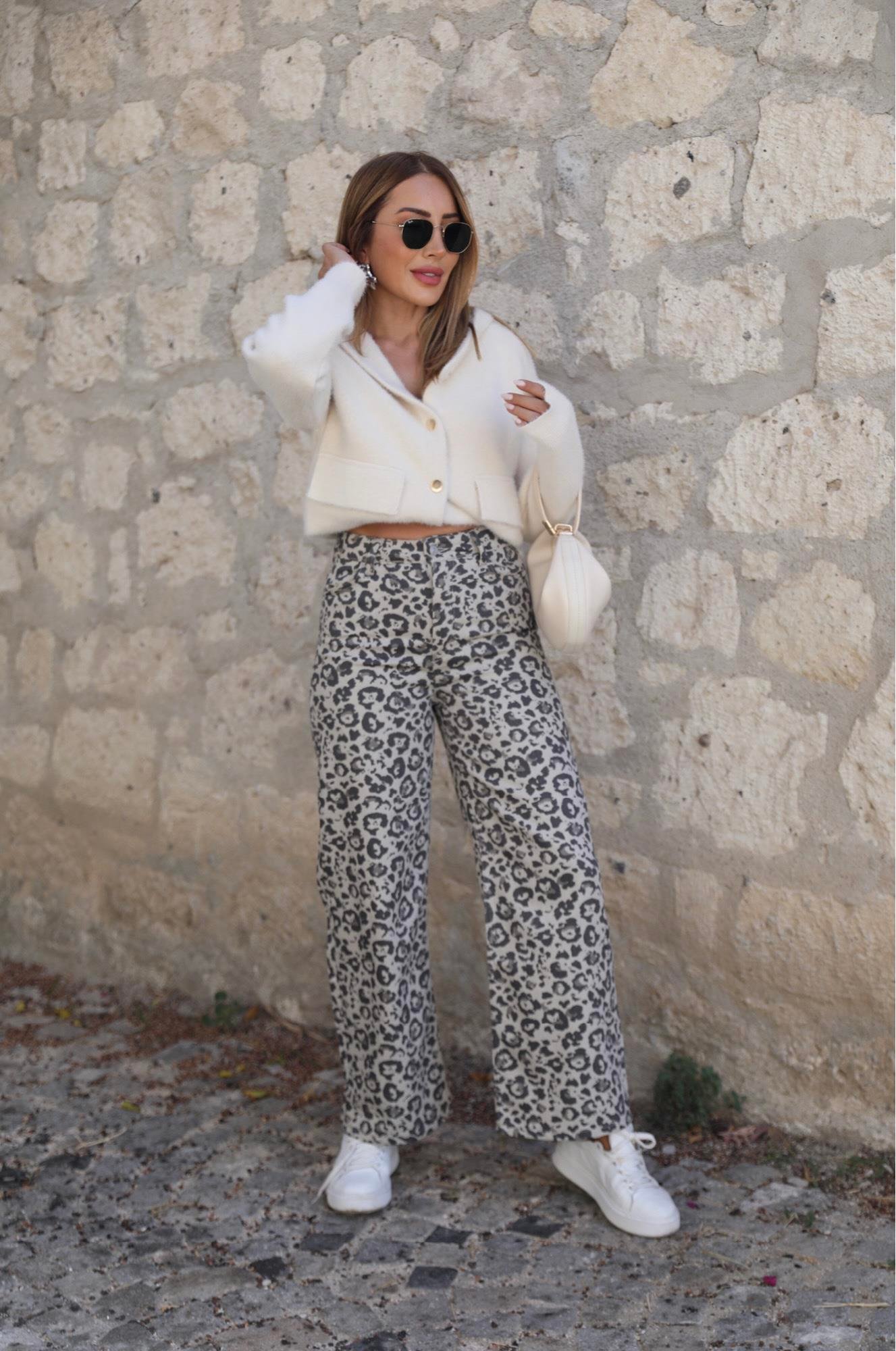 Leopar Gabardin Pantolon 