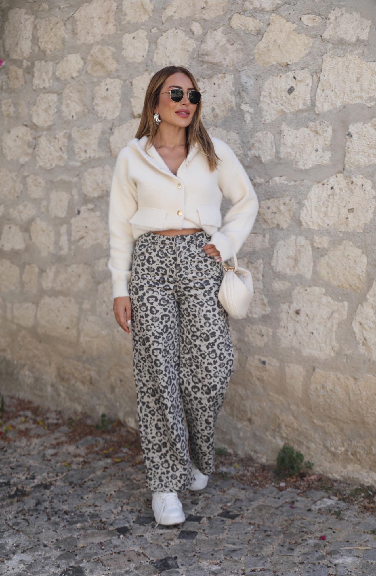 Leopar Gabardin Pantolon 