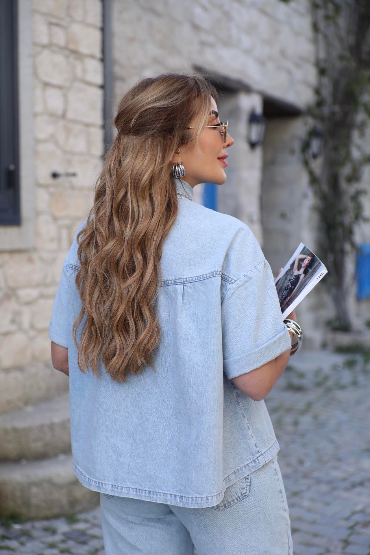 Mavi Denim Kısa Kollu Gömlek