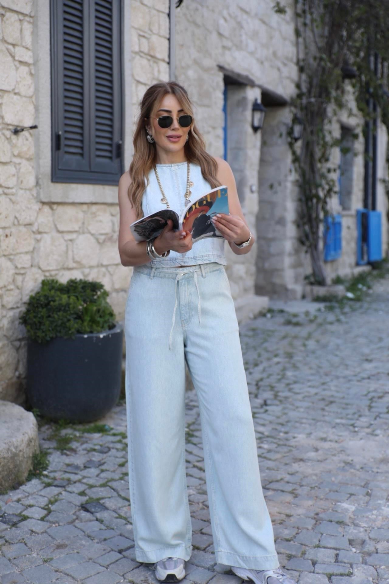 Mavi Tensel Denim Takım 