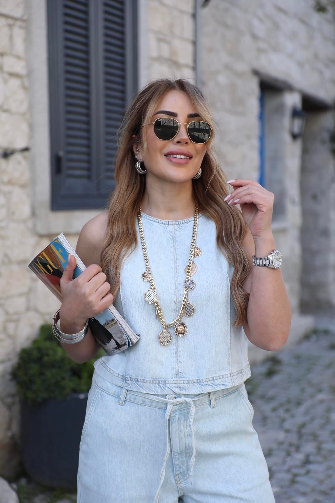 Mavi Tensel Denim Takım 