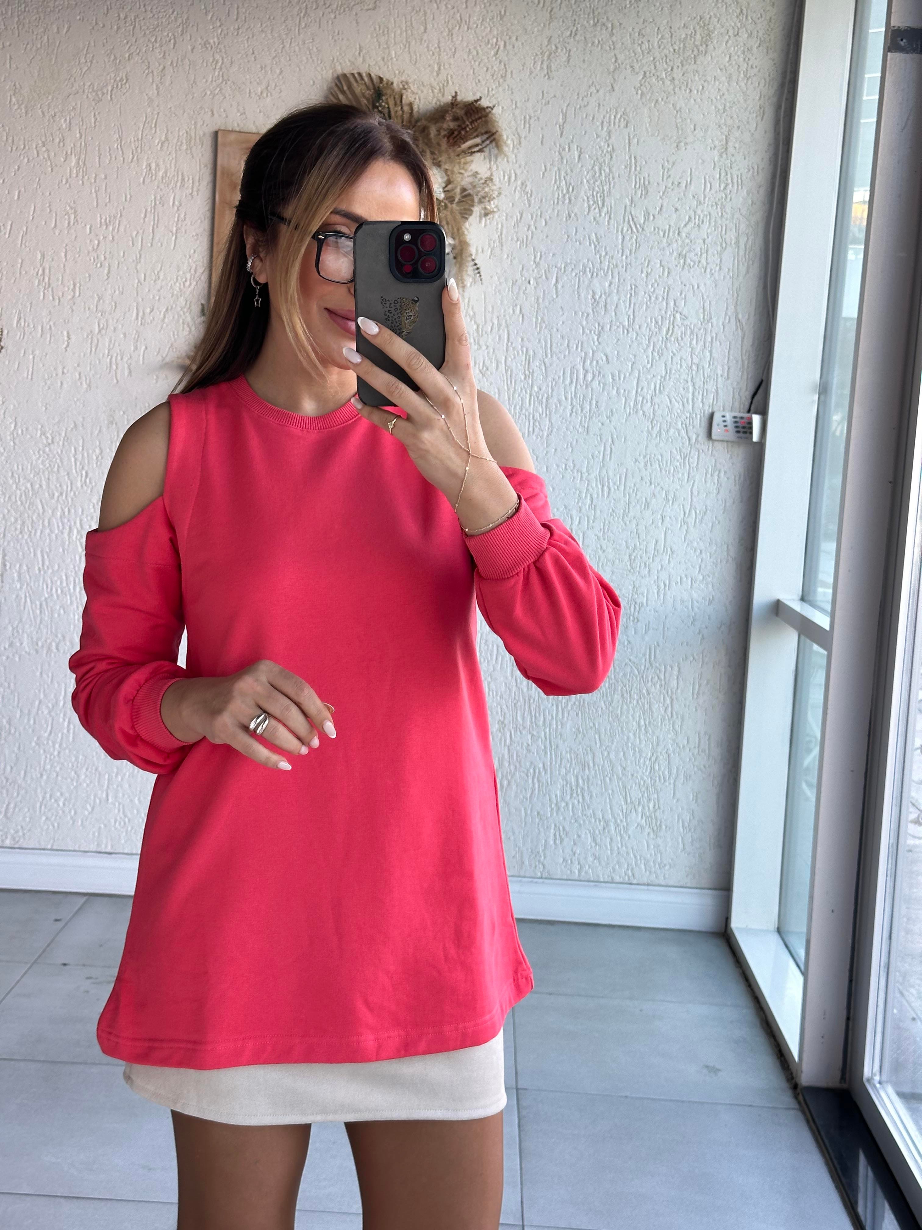Narçiçeği Omuz Dekolteli Sweat