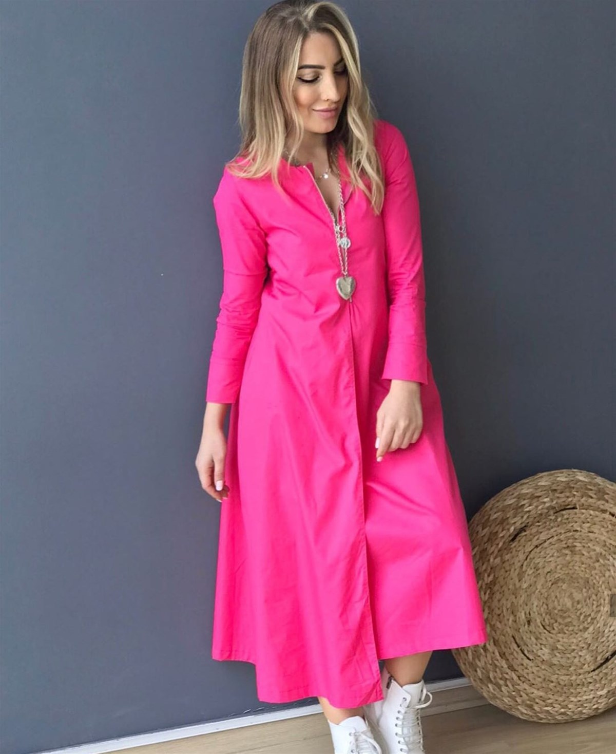 Pembe Cos Elbise