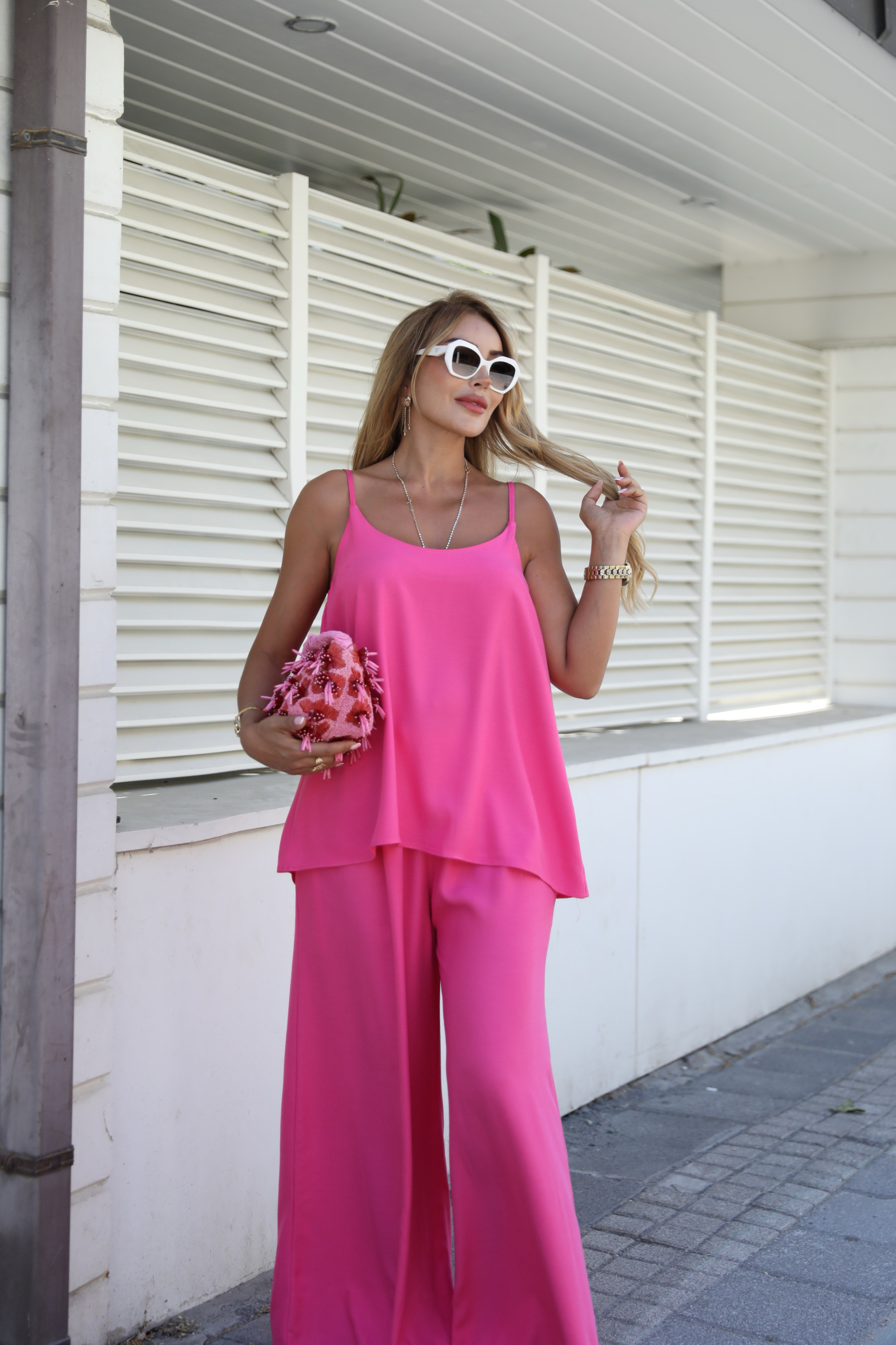 Pembe İnce Askılı Salaş Takım 