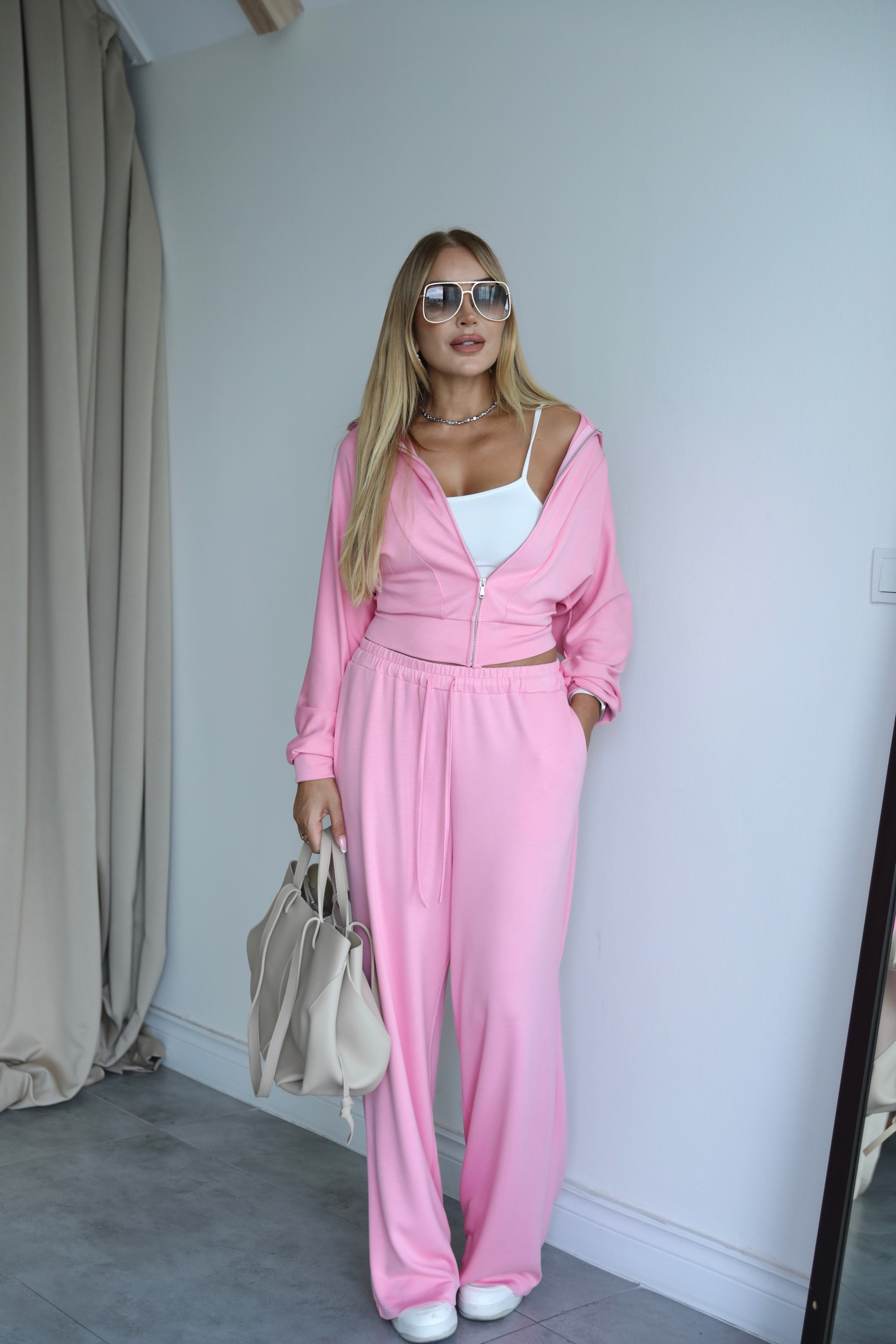 Pembe Modal Ceket Eşofman Takım