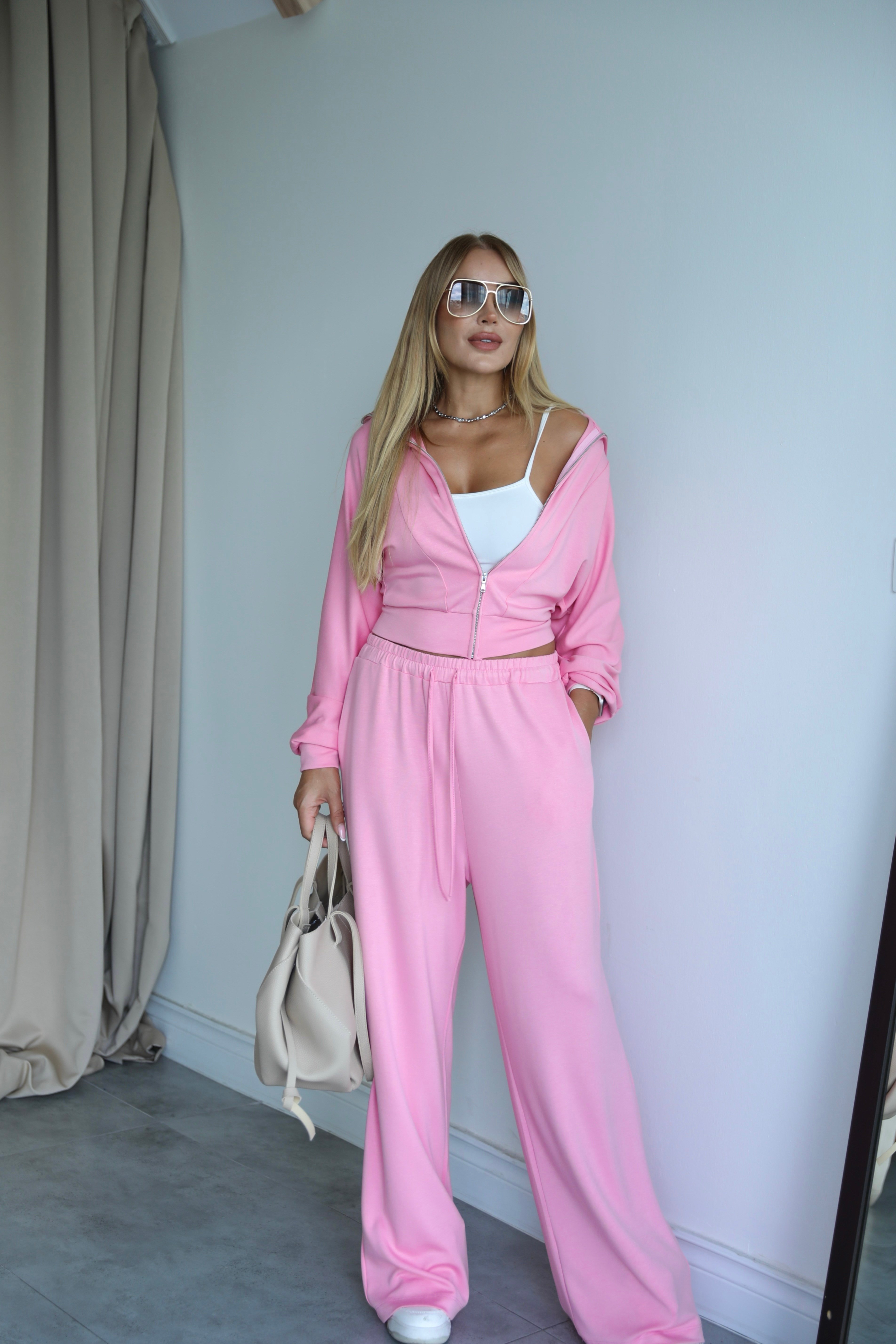 Pembe Modal Ceket Eşofman Takım