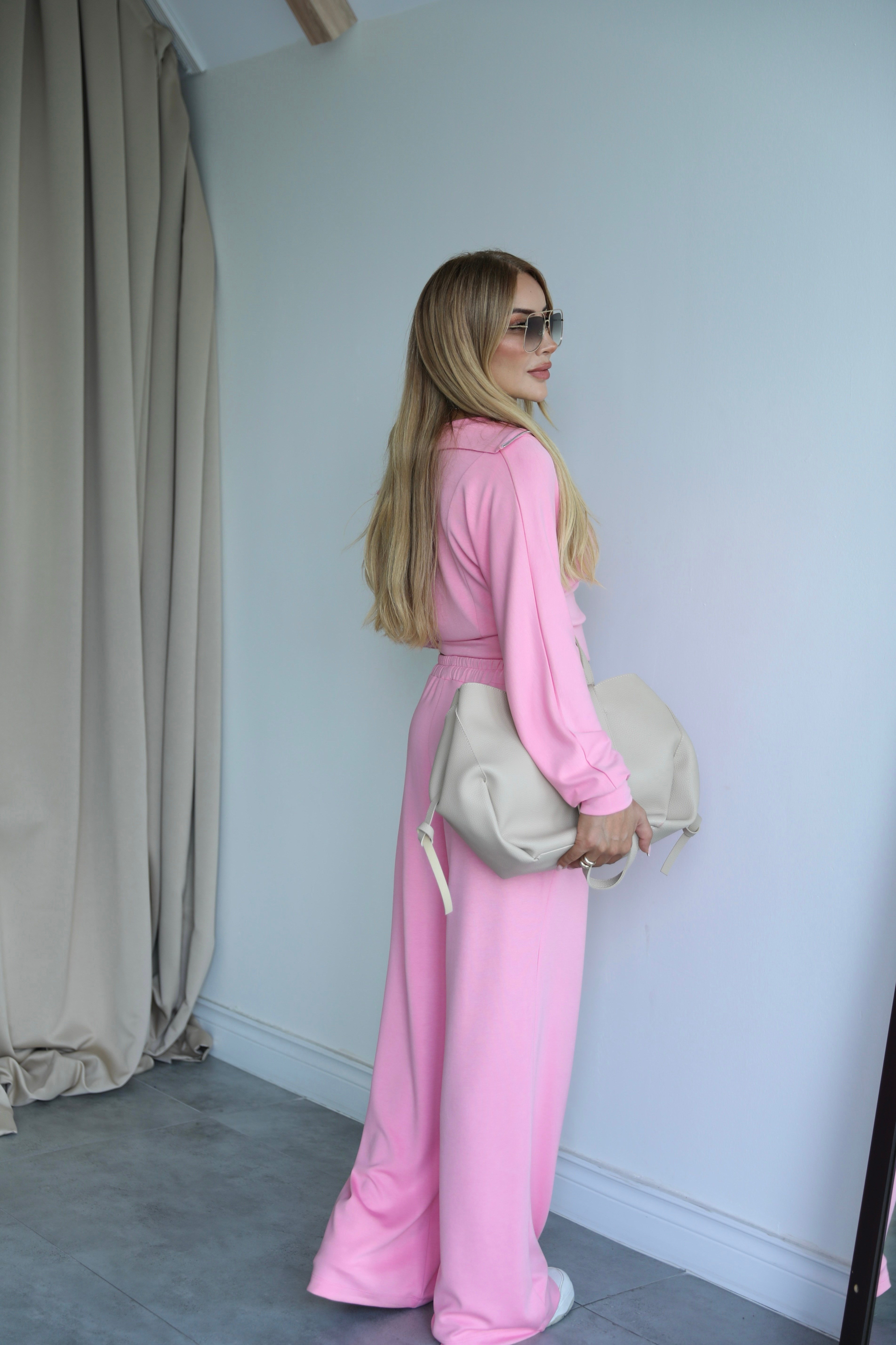 Pembe Modal Ceket Eşofman Takım