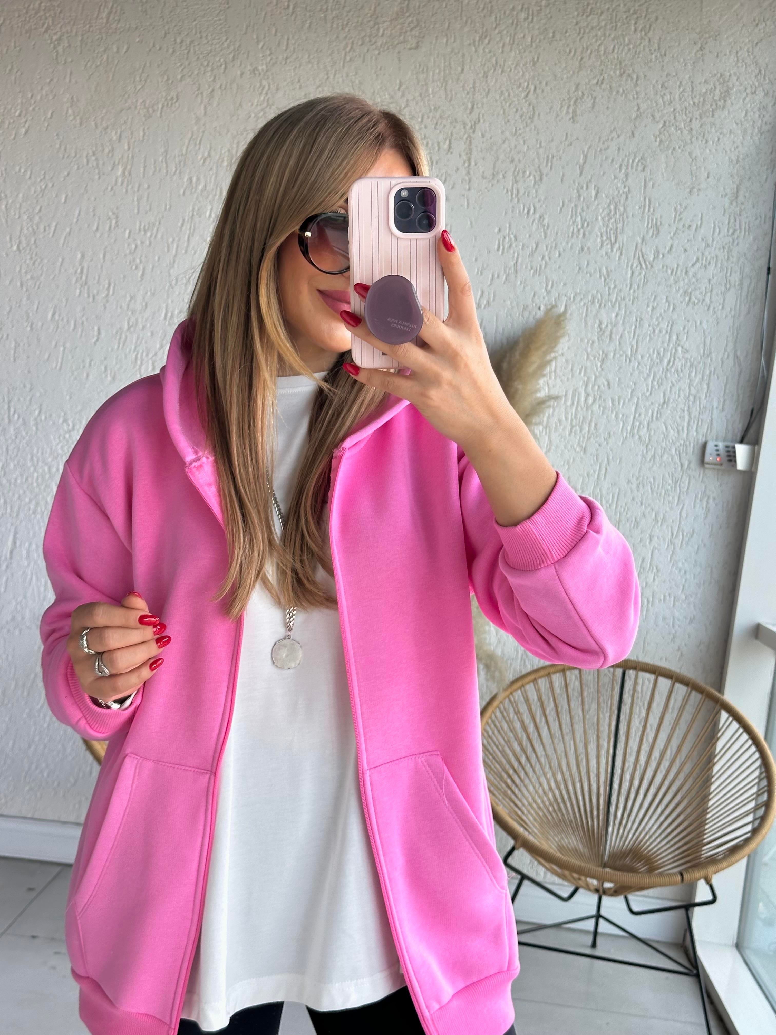 Pembe Sweat Hırka