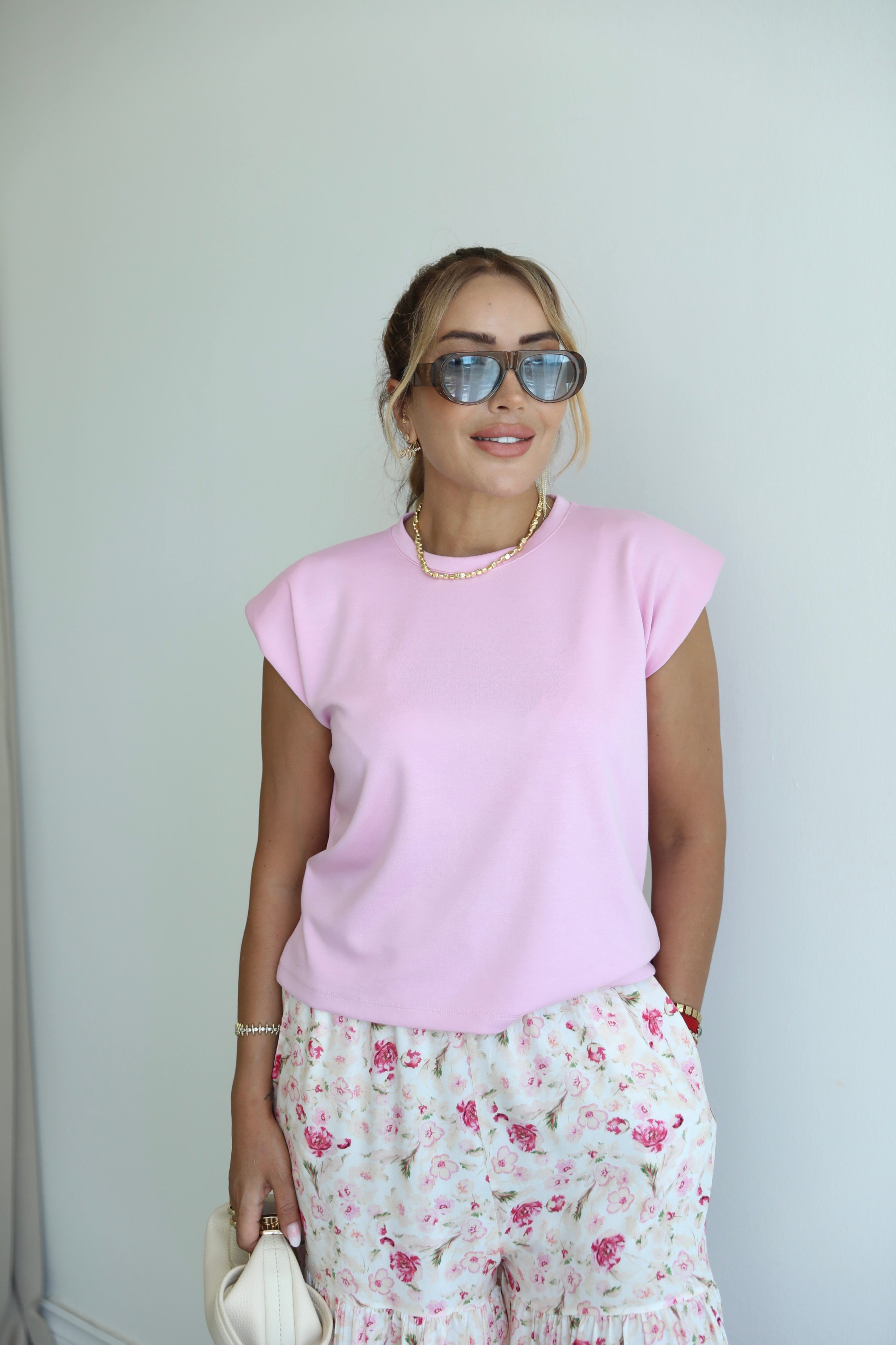 Pembe Vatkalı Modal Basic T-shirt 
