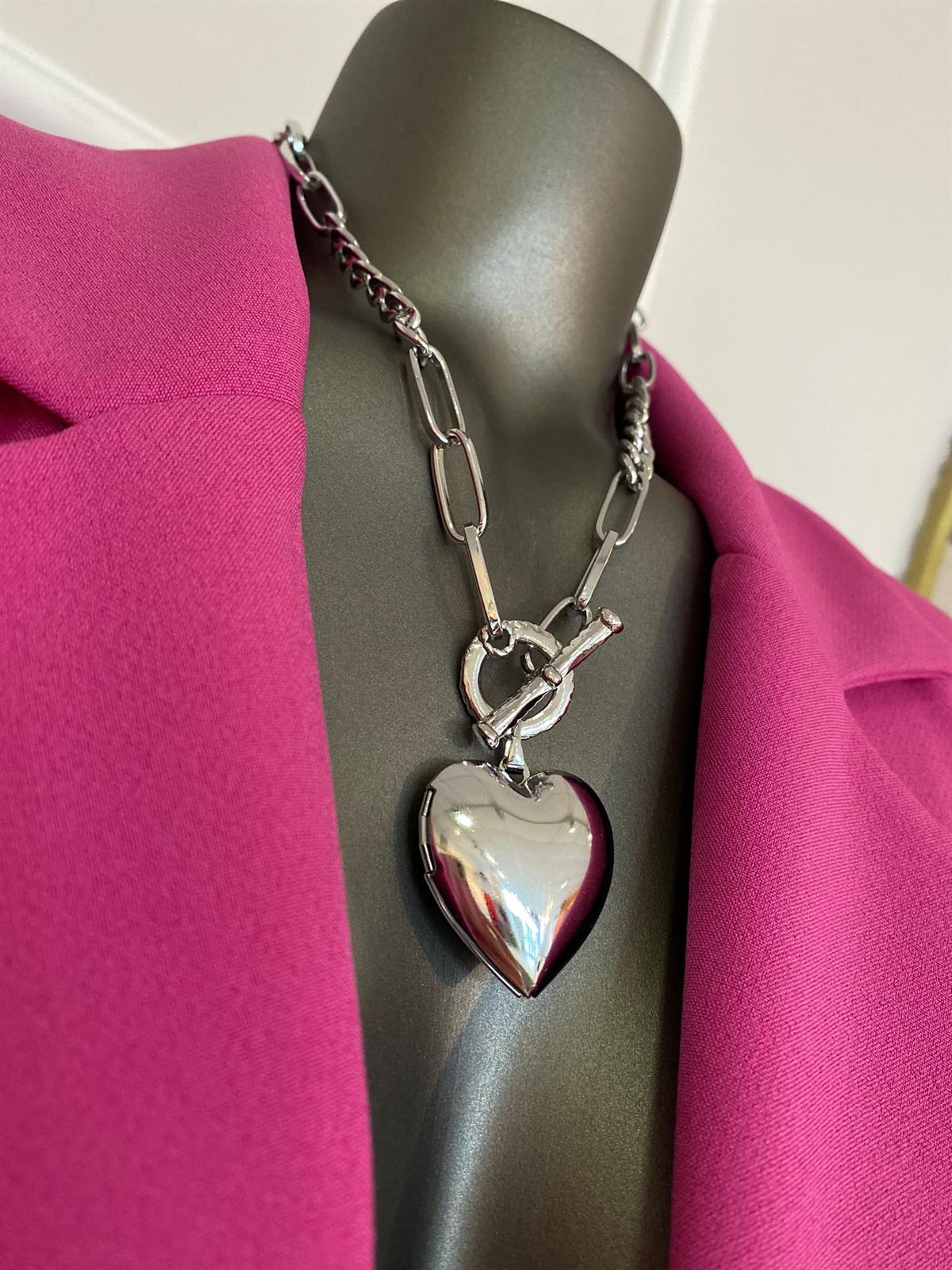 Silver Açılır Kalp Kolye