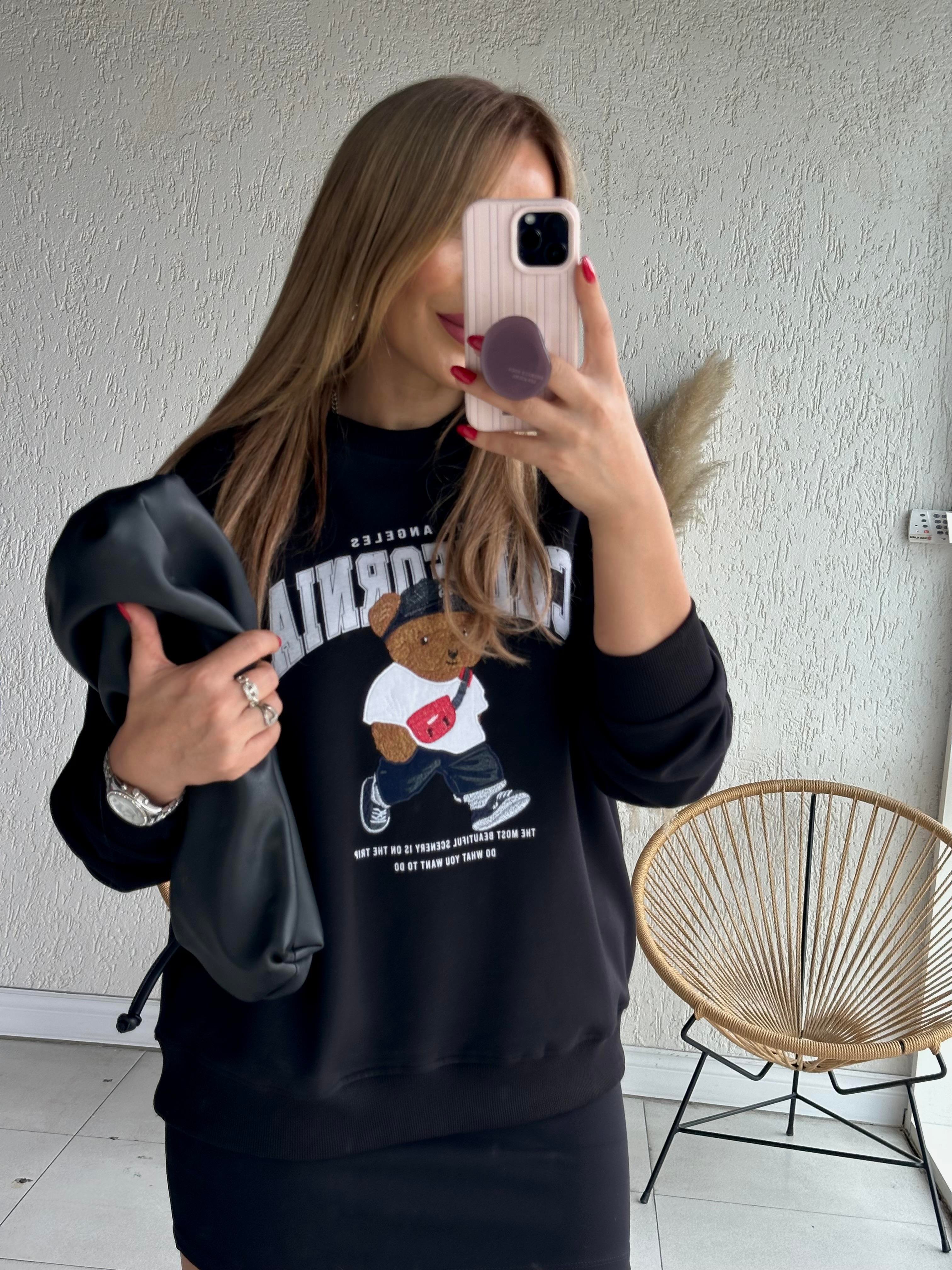 Siyah Ayıcık California Sweat