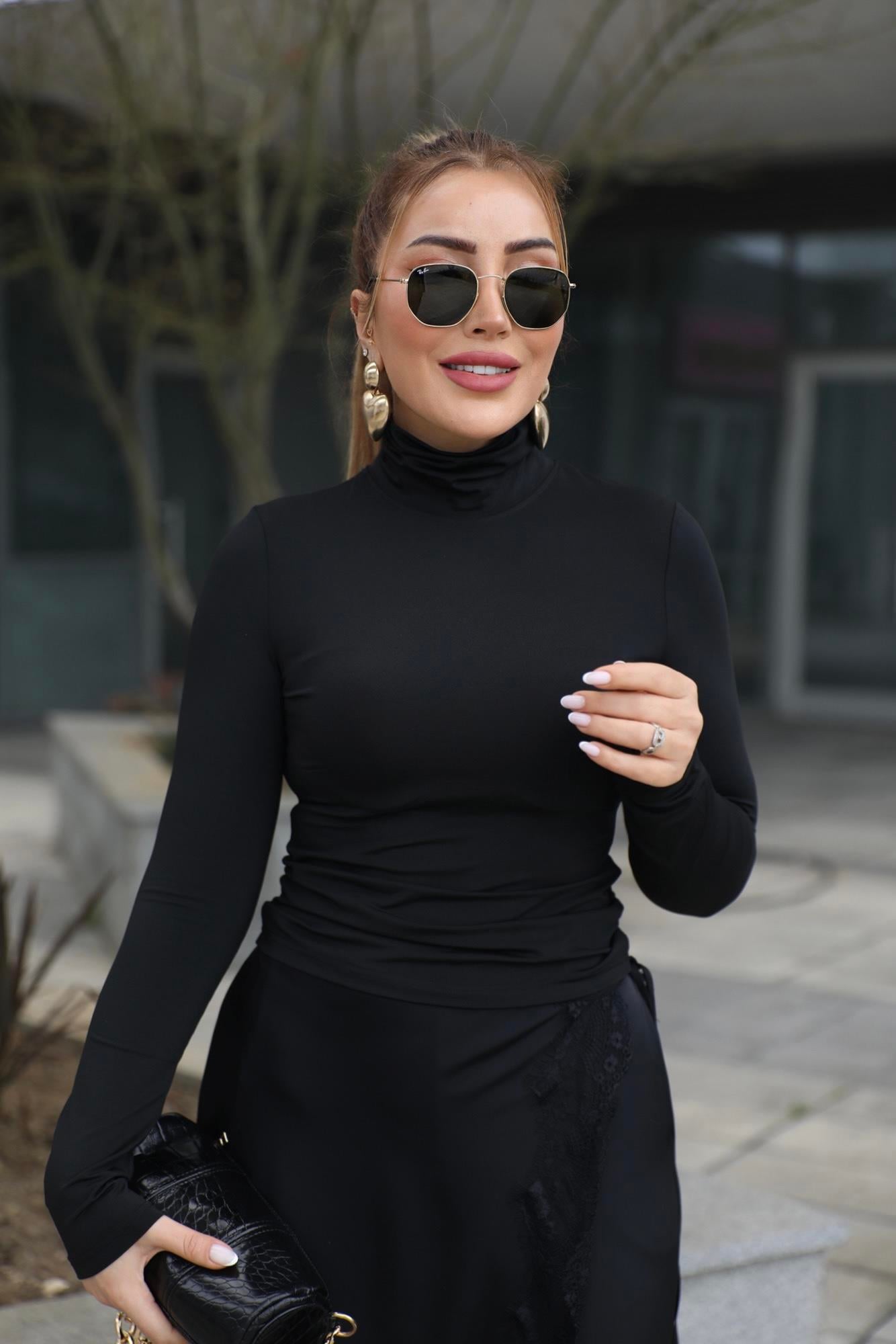 Siyah Balıkçı Sandy  Bluz