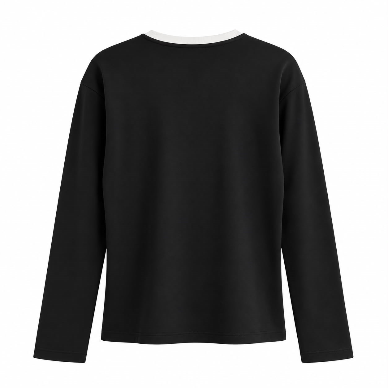 Siyah Beyaz Biyeli Basic T-shirt
