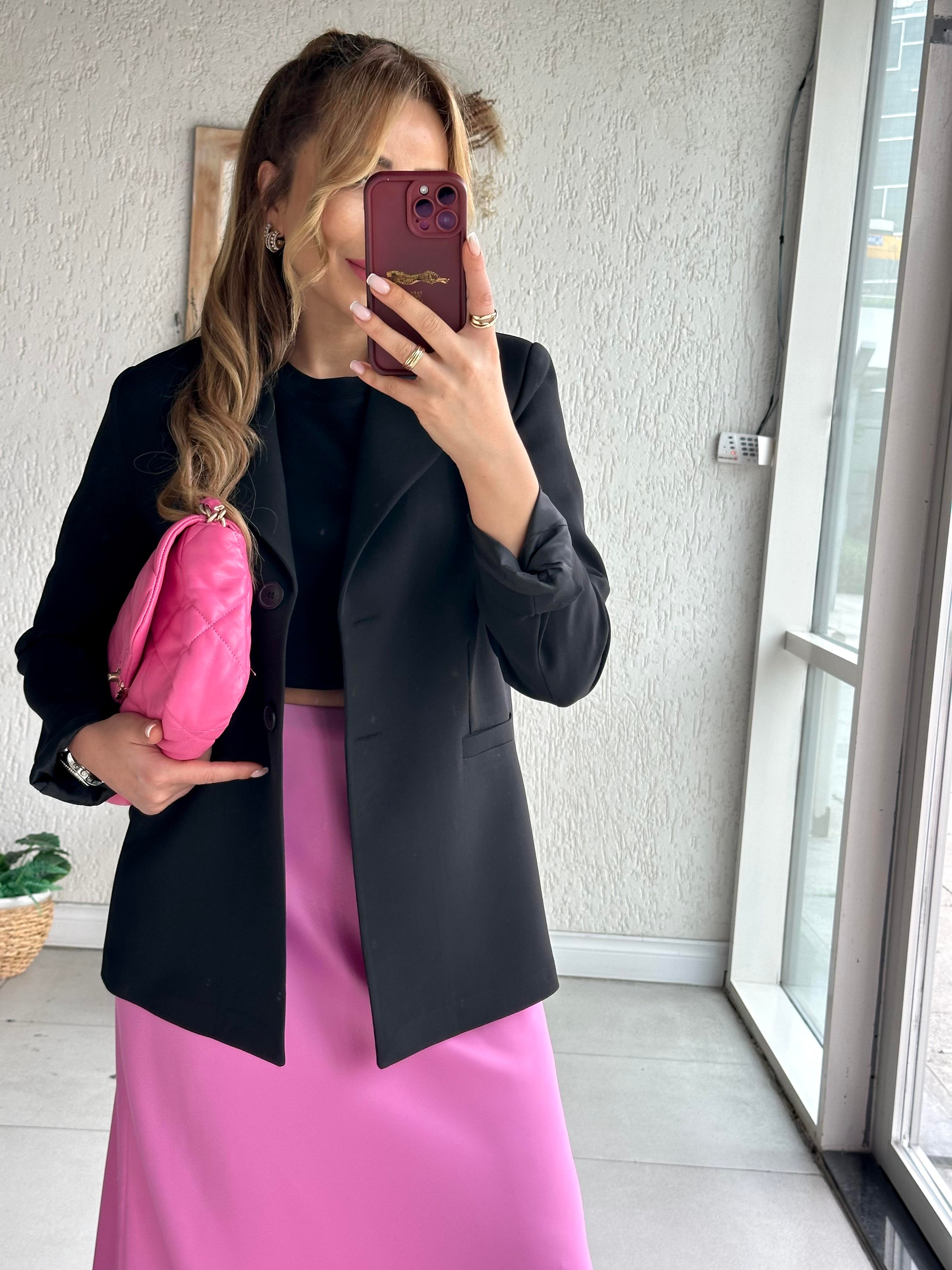 Siyah Duble Blazer Ceket