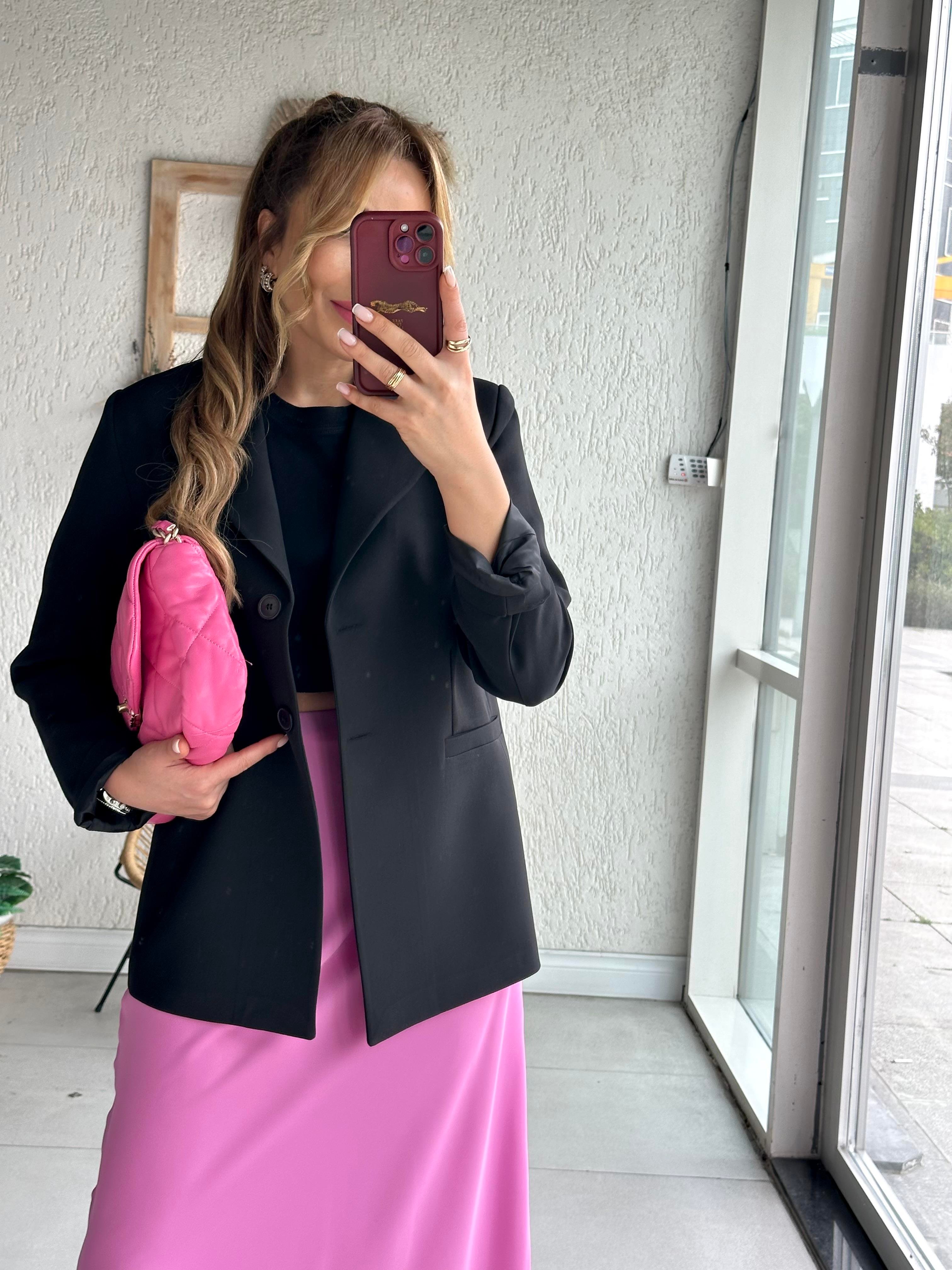 Siyah Duble Blazer Ceket