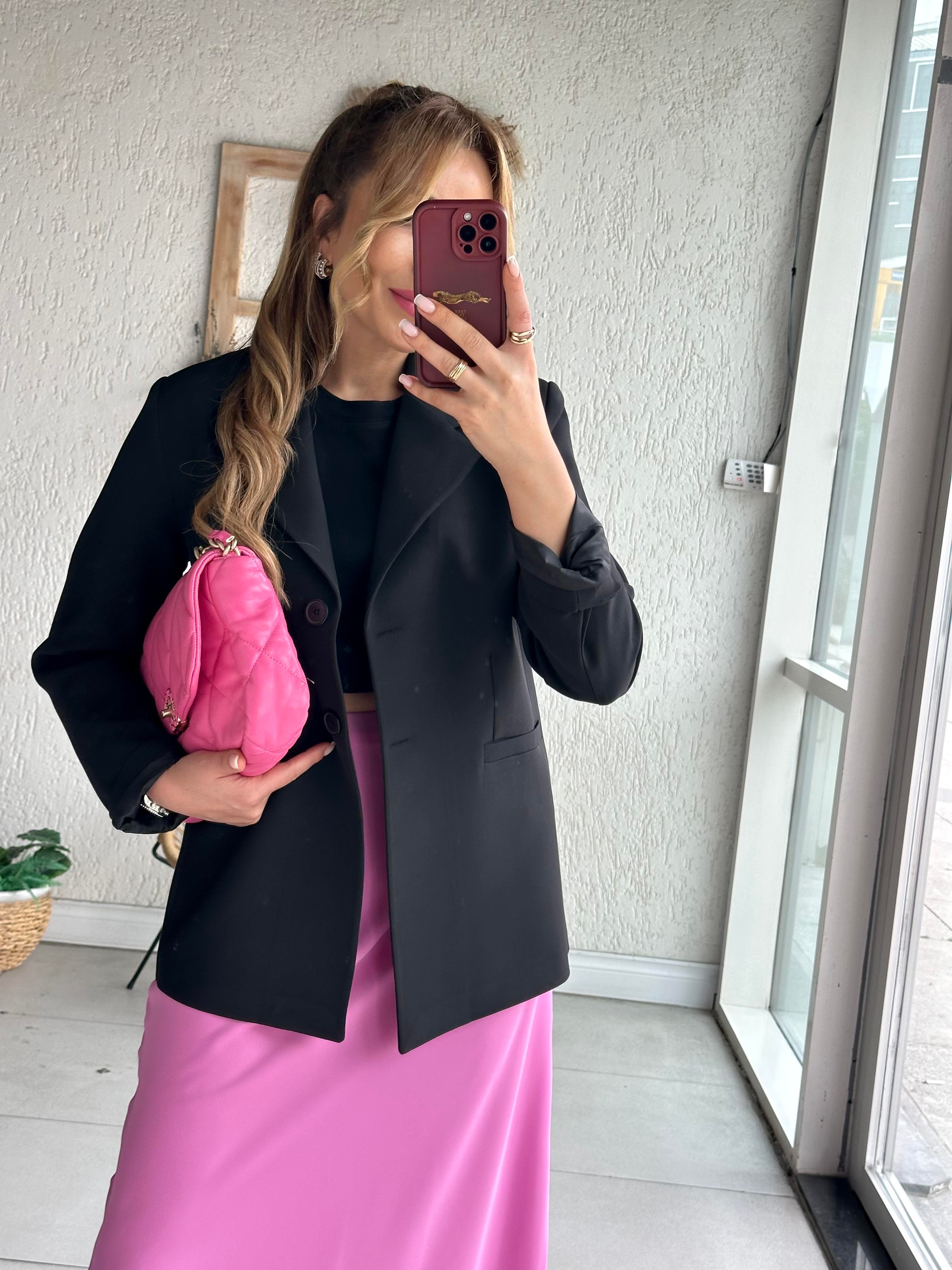 Siyah Duble Blazer Ceket