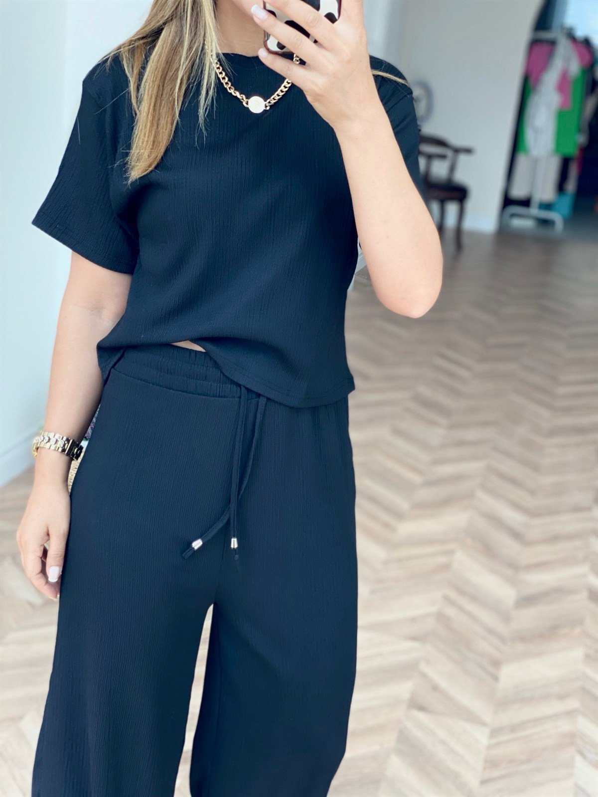 Siyah Goffle Takım 