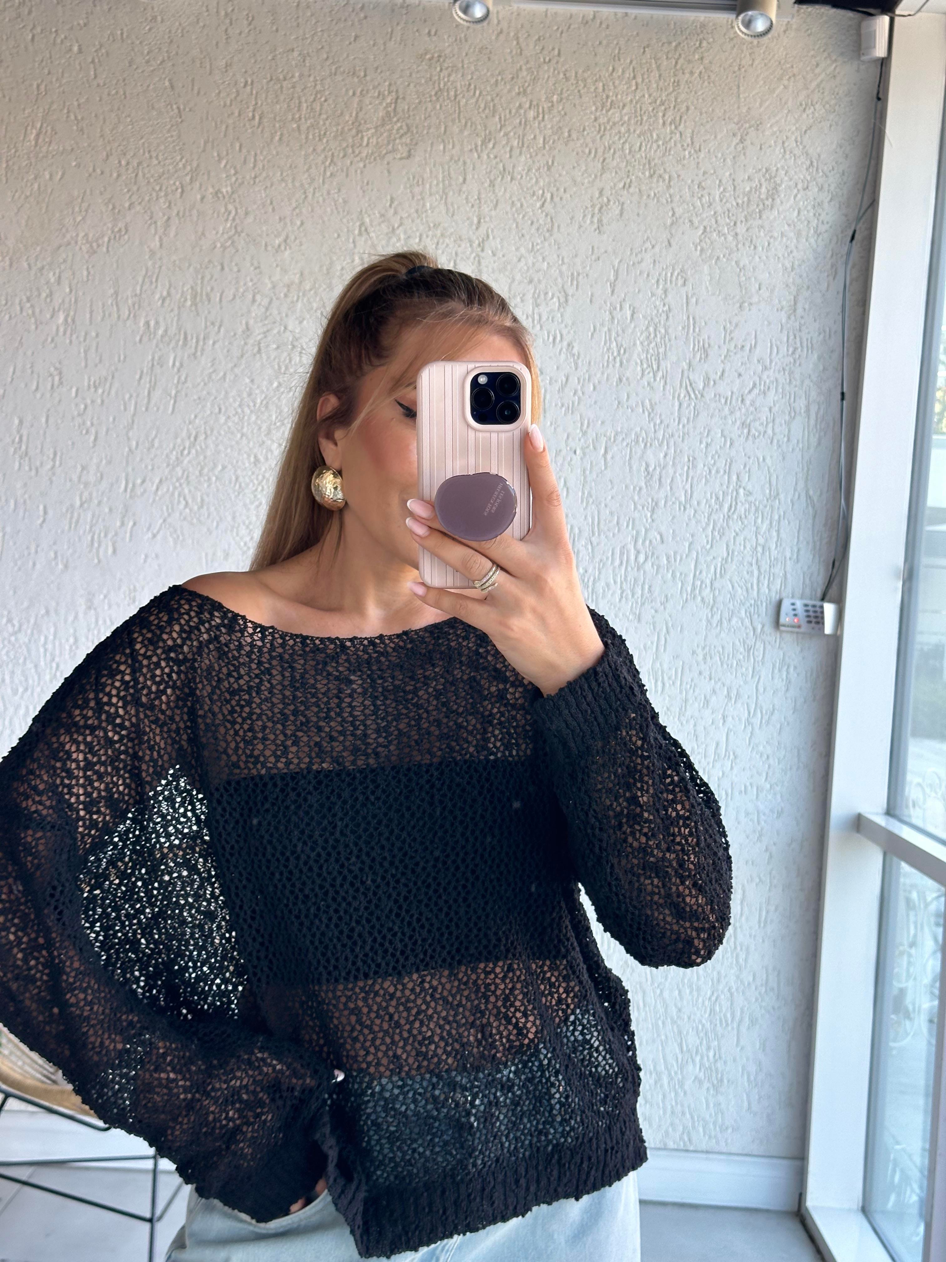 Siyah Merserize Triko Bluz