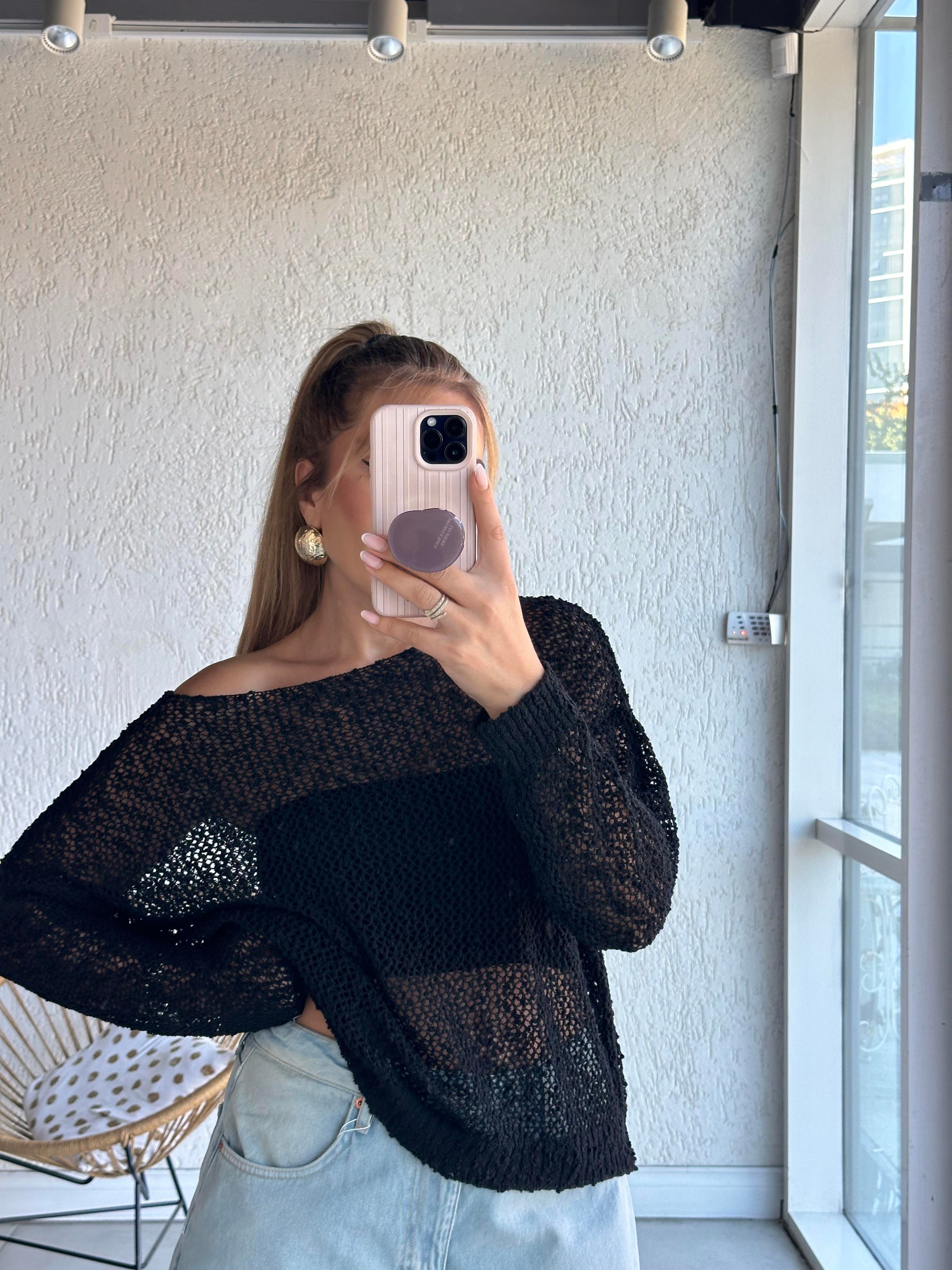 Siyah Merserize Triko Bluz