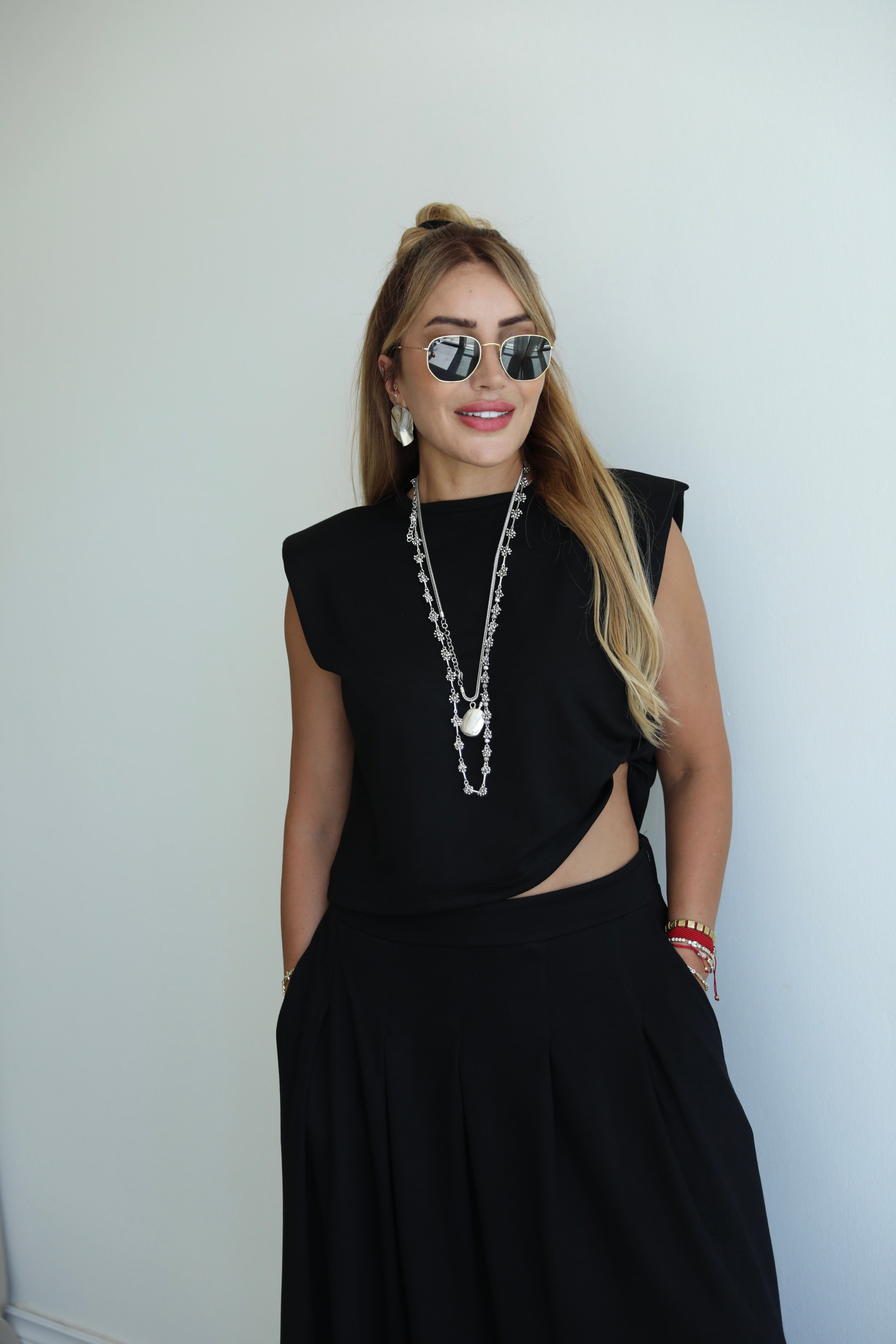 Siyah Modal Etek Bluz Takım 