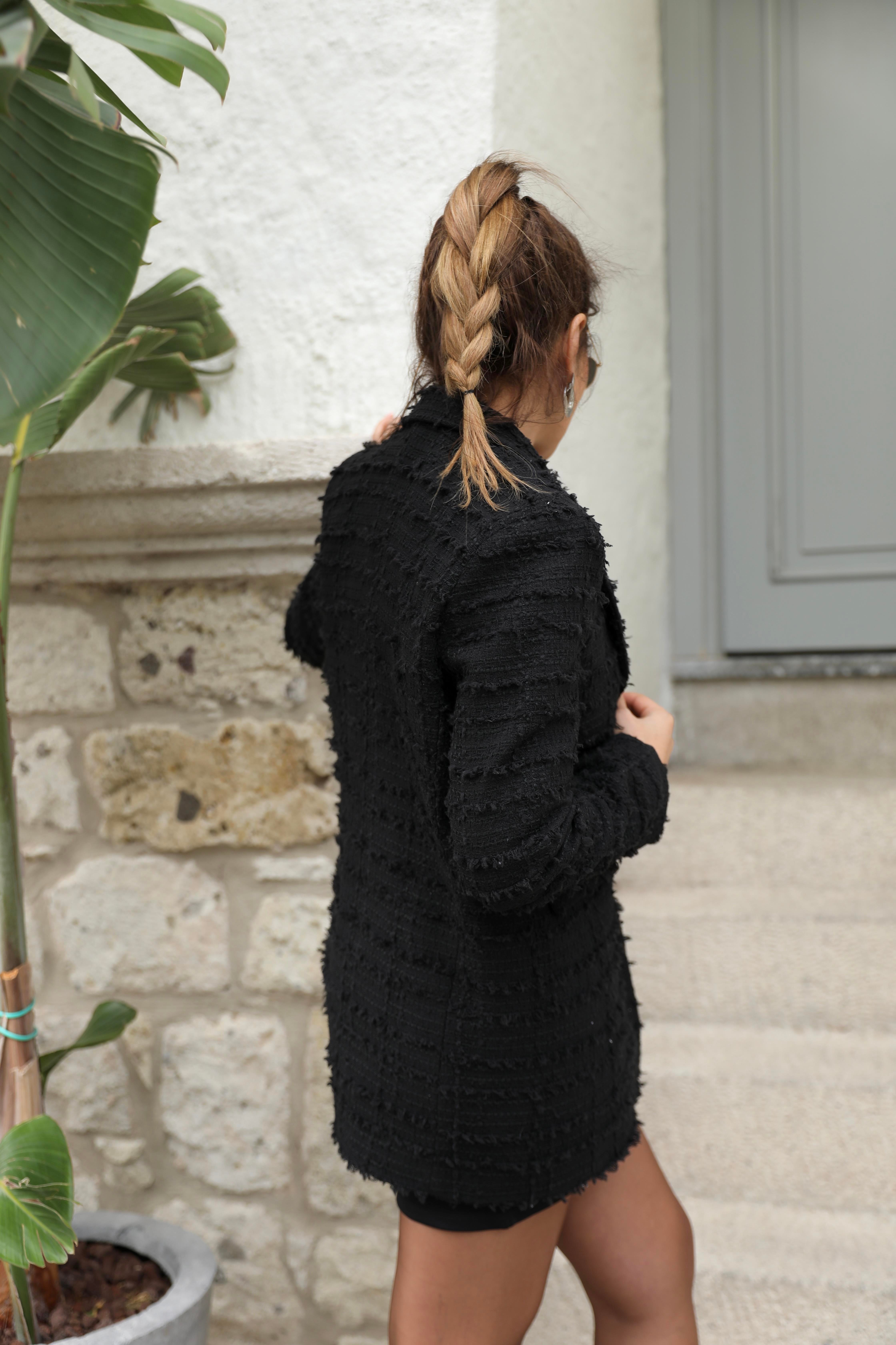 Siyah Tüvit Blazer Ceket 