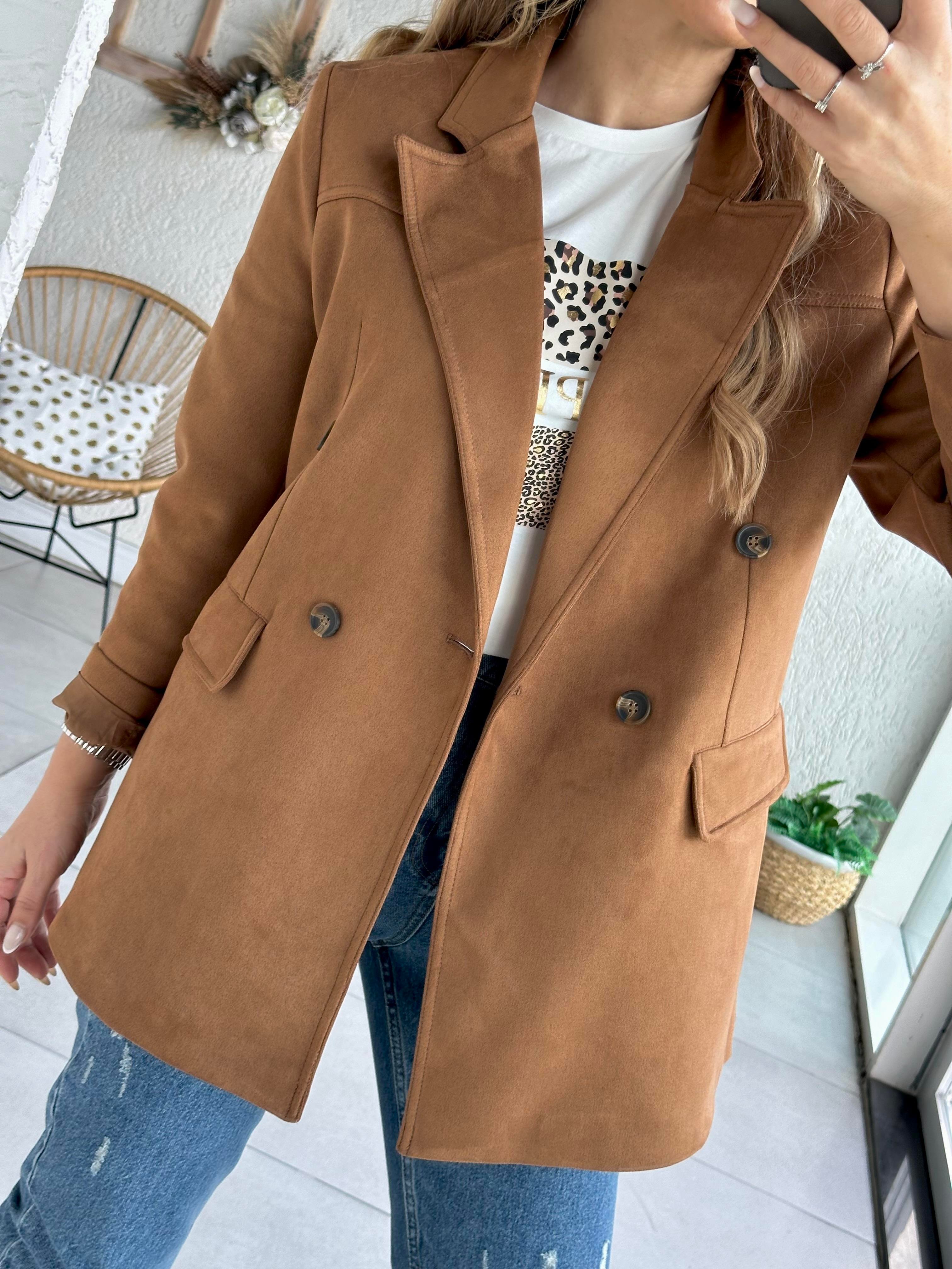 Taba Süet Blazer Ceket