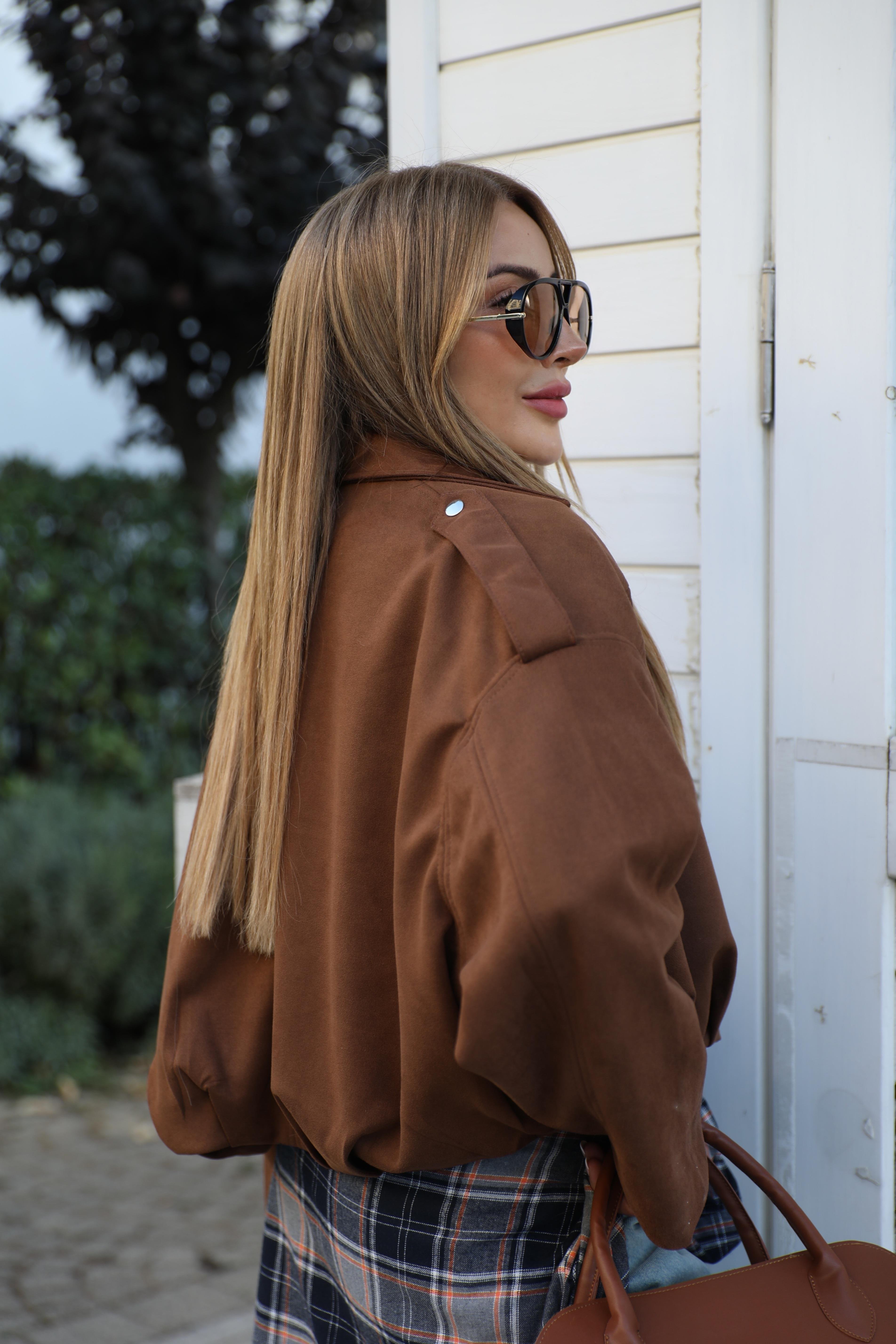 Taba Süet Bomber Ceket