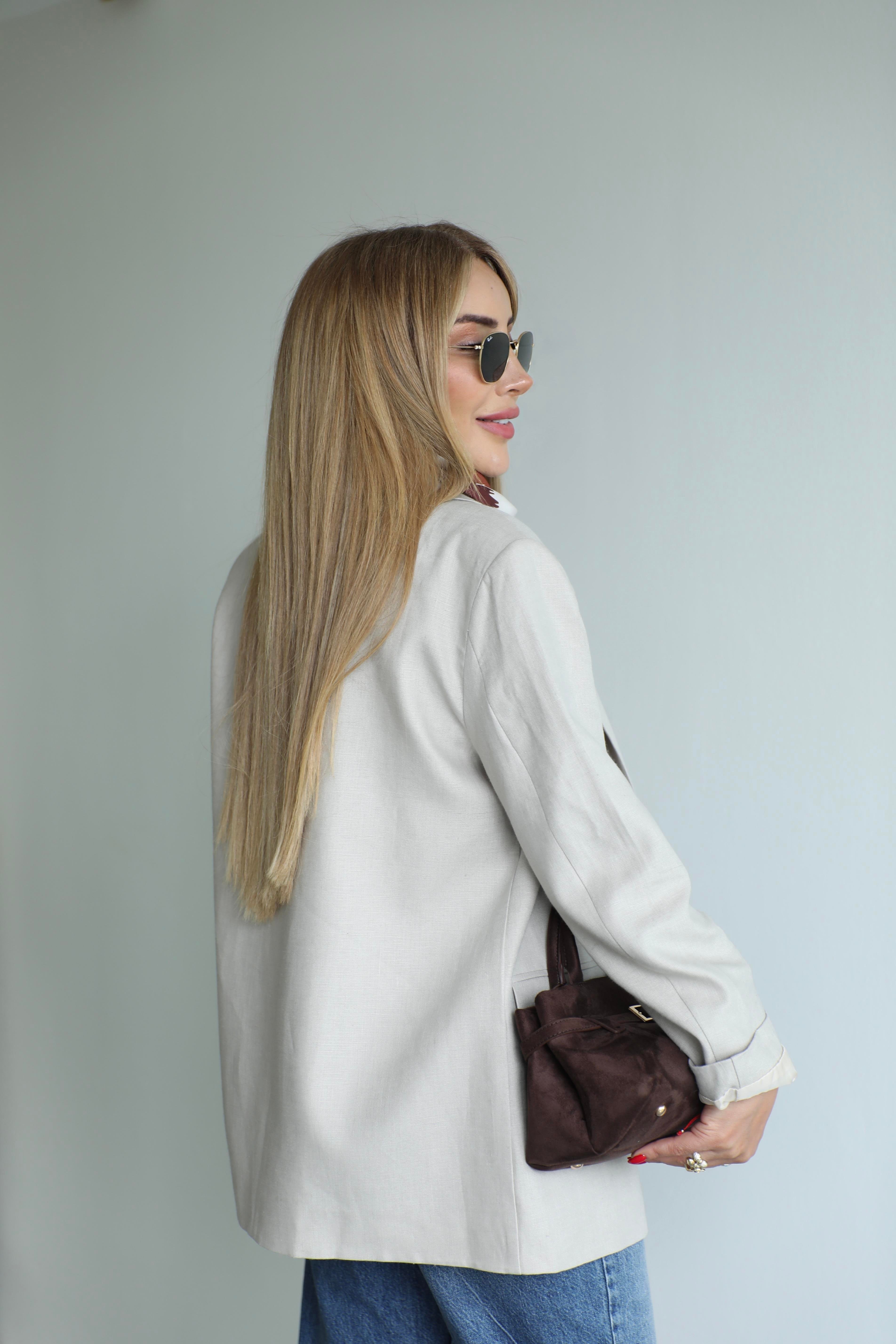 Taş Keten Blazer Ceket
