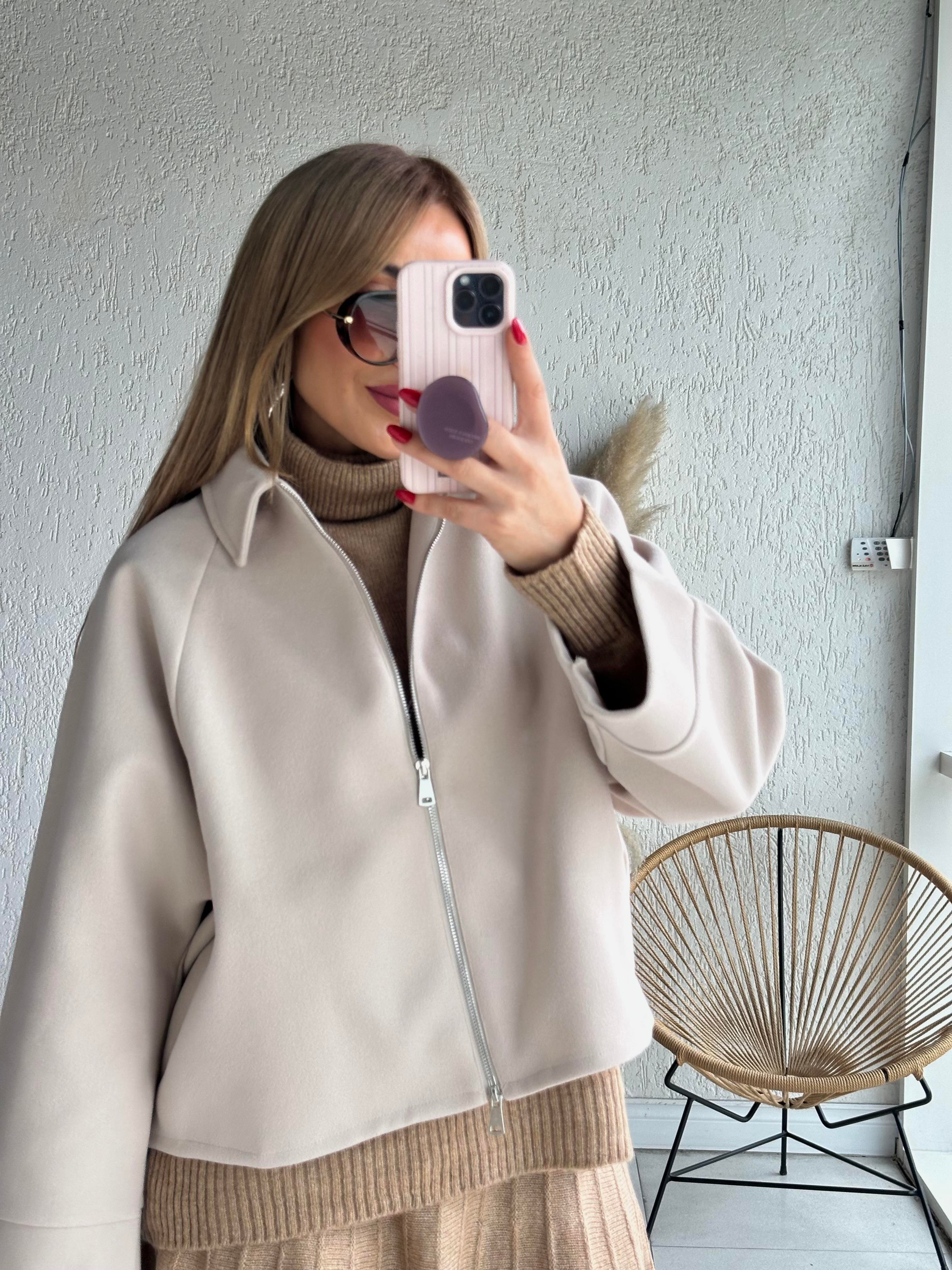 Taş Oversize Kaşe Ceket