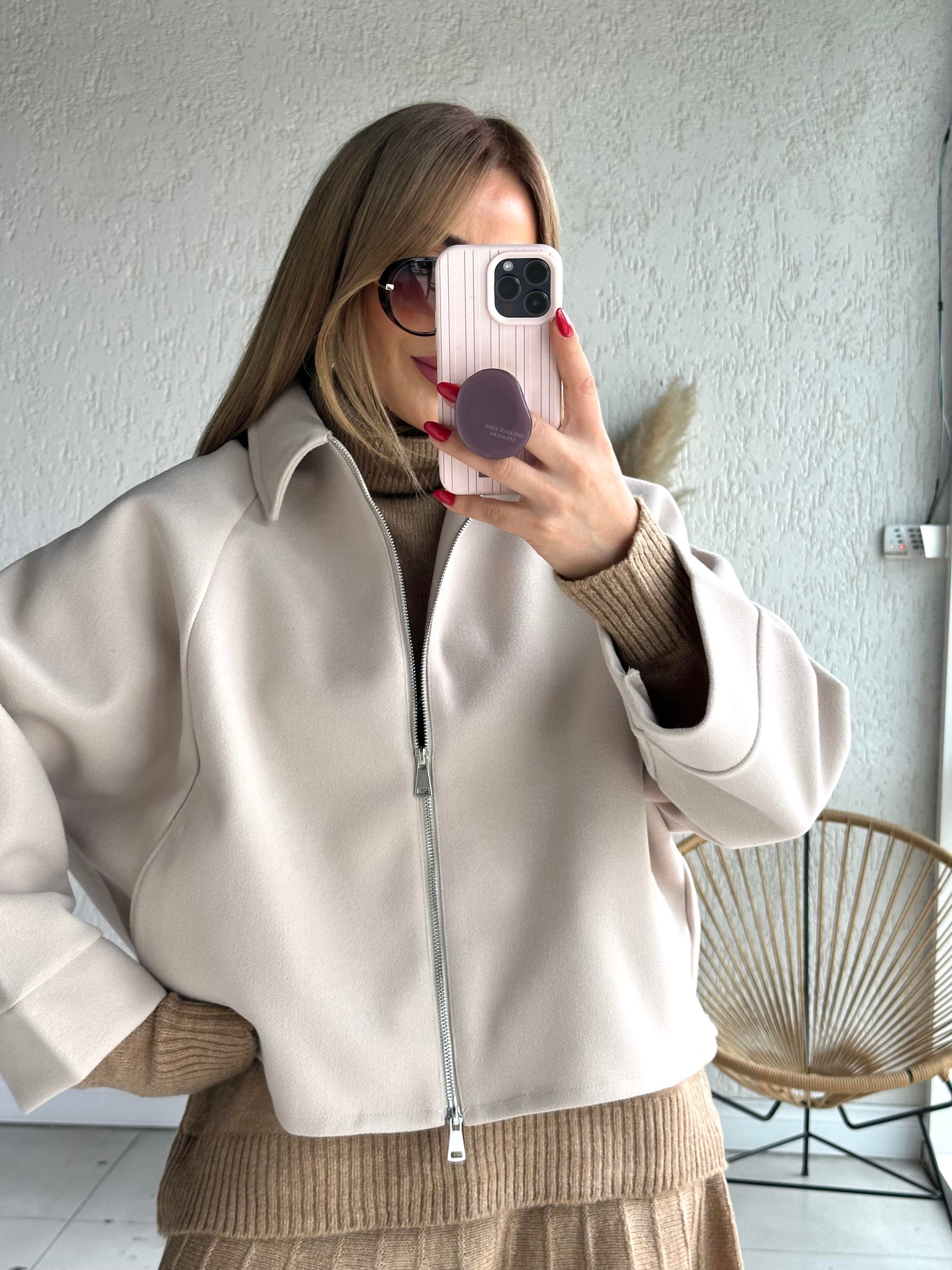 Taş Oversize Kaşe Ceket