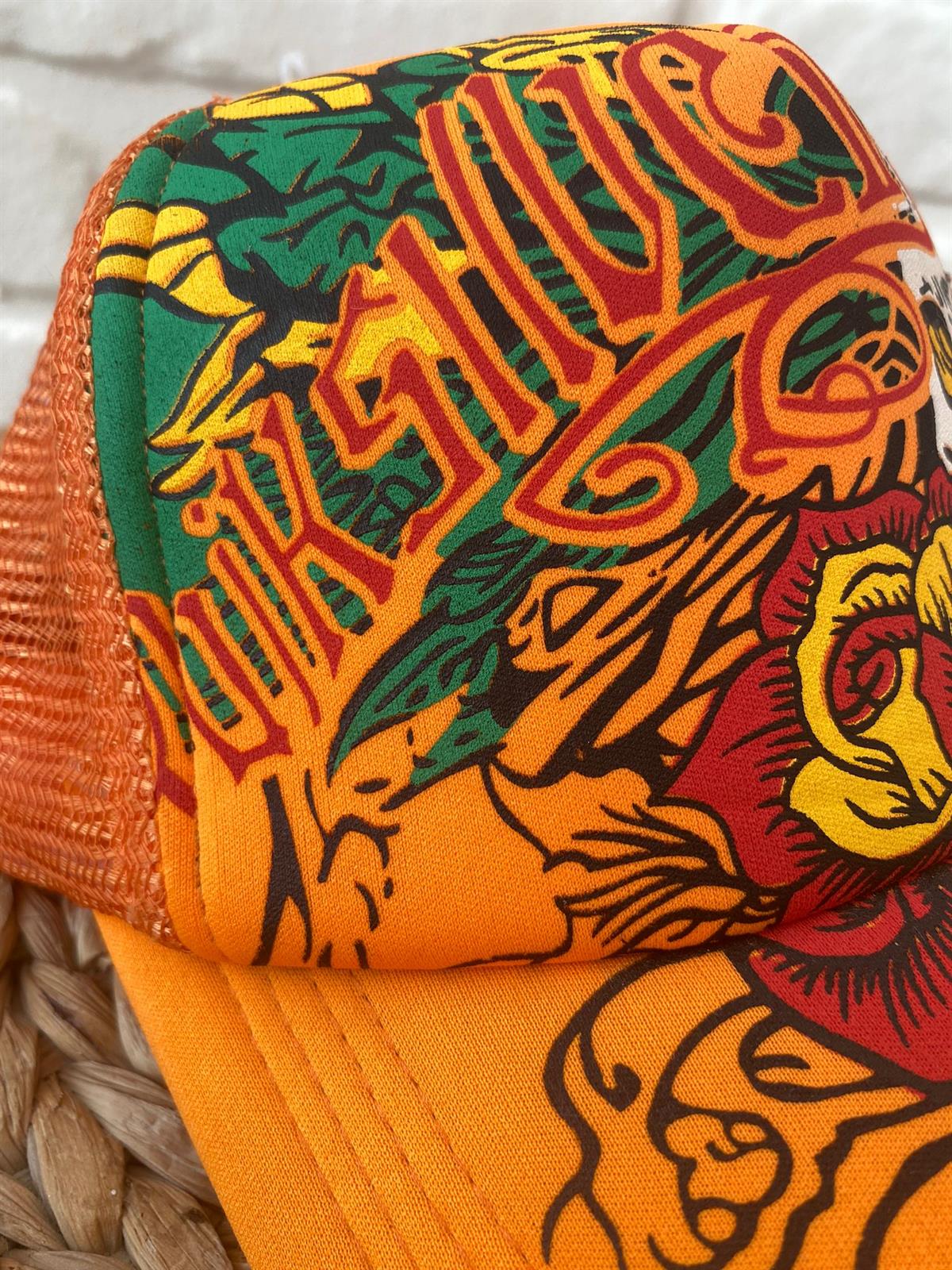 Turuncu Baskılı Şapka