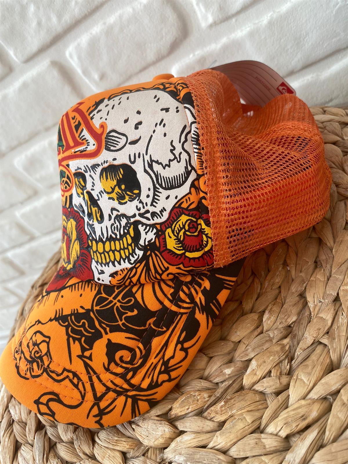 Turuncu Baskılı Şapka