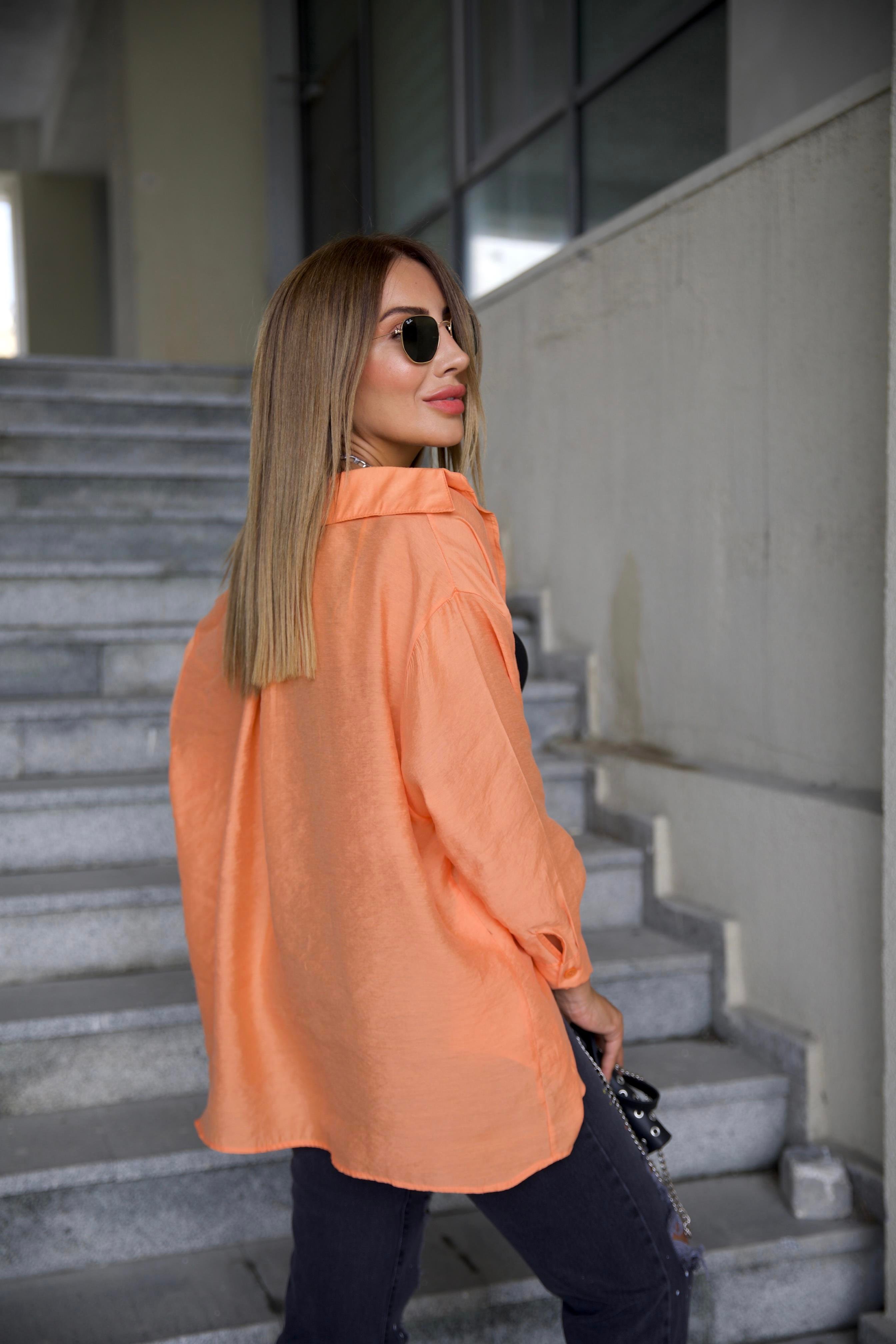 Turuncu Oversize Gömlek