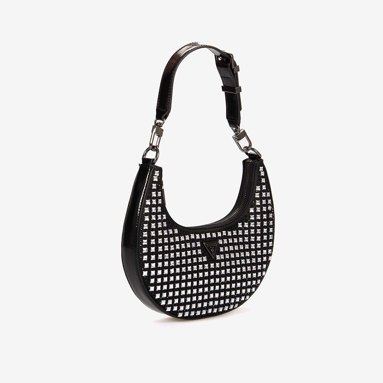 Omuz ÇantasıGuessGuess Kadın Siyah Lua Zımba Detaylı Hobo Çanta HWIM9205010