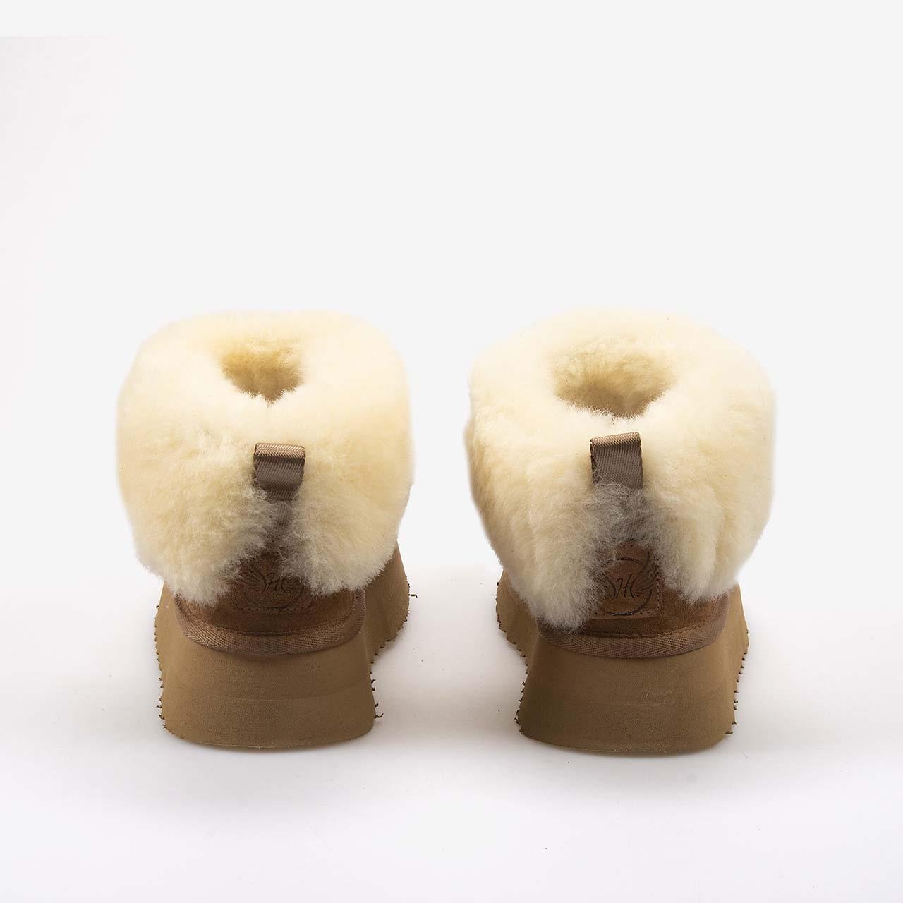 Günlük BotHAWEN ANGELSHAWEN ANGELS Kürklü Süet Deri Yüksek Tabanlı Kadın Bot 2025