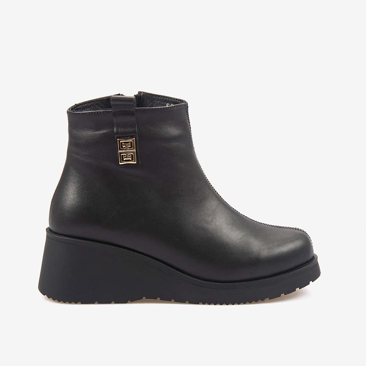 Günlük BotKemal TancaKemal Tanca Hakiki Deri Kadın Dolgu Topuk Bot 601377