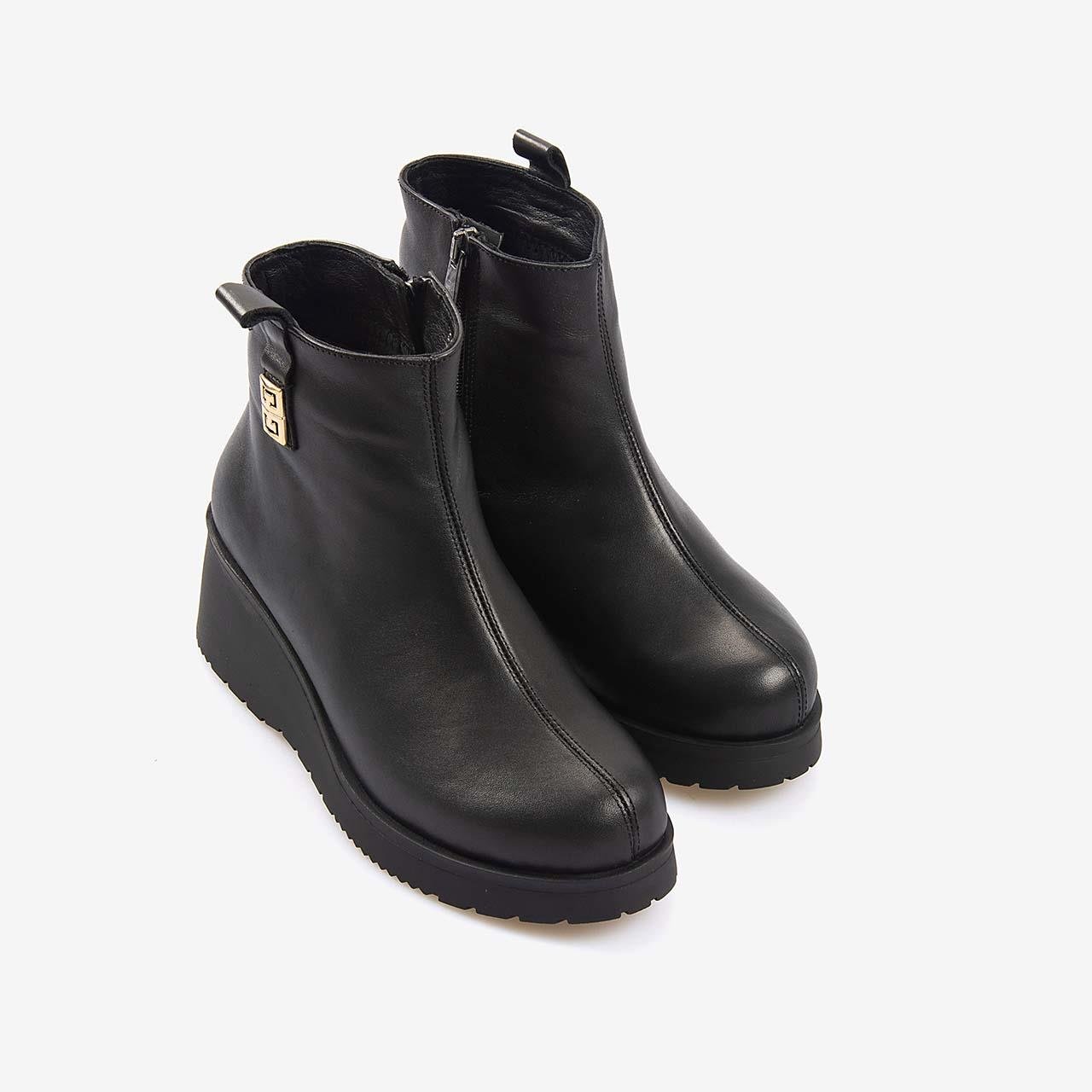 Günlük BotKemal TancaKemal Tanca Hakiki Deri Kadın Dolgu Topuk Bot 601377