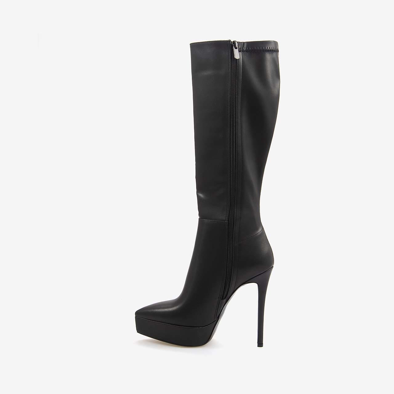 Günlük ÇizmeKemal TancaKemal Tanca Hakiki Deri Kadın Siyah Topuklu Çizme 18