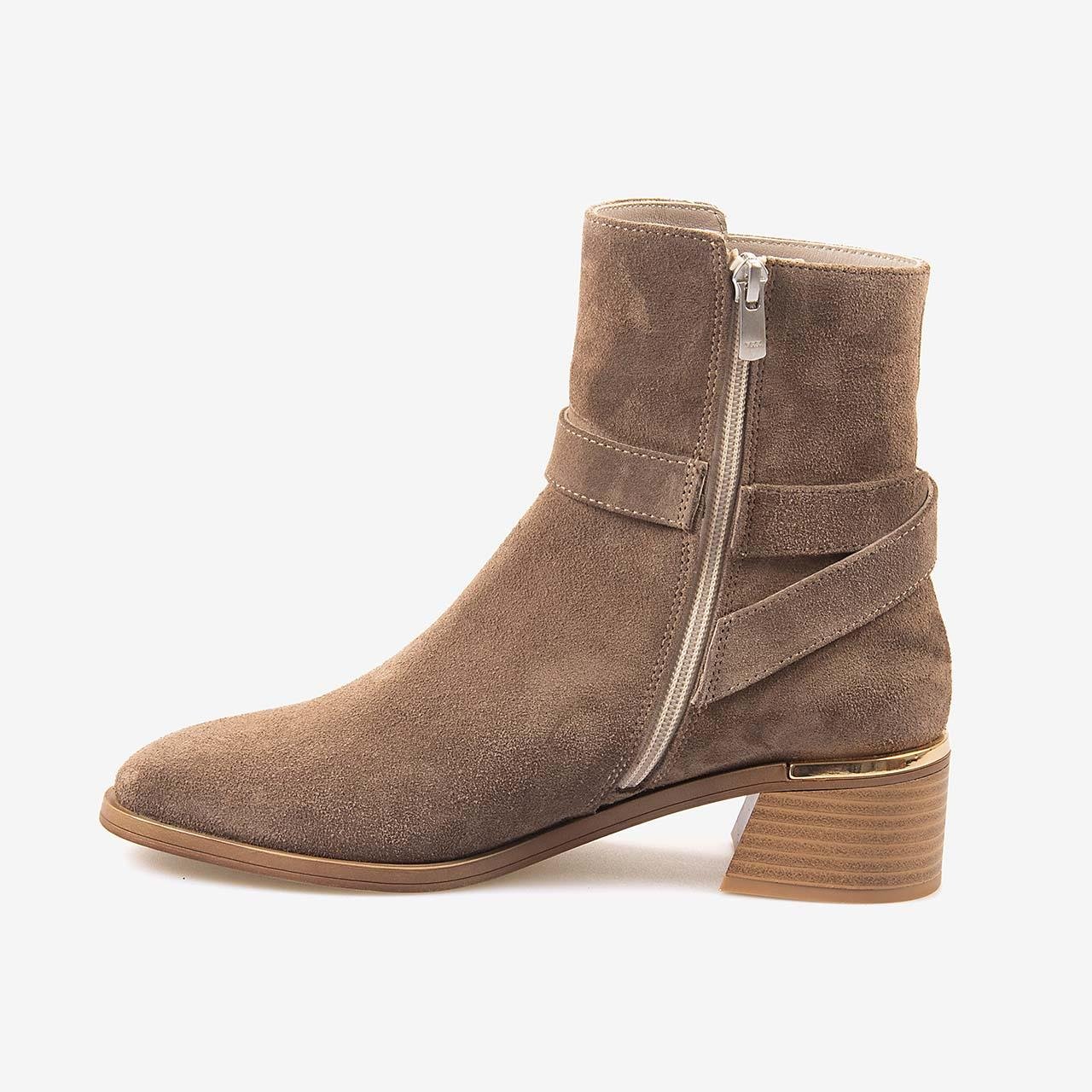 Günlük BotKemal TancaKemal Tanca Hakiki Deri  Kadın Süet Topuklu Bot 26-103557K