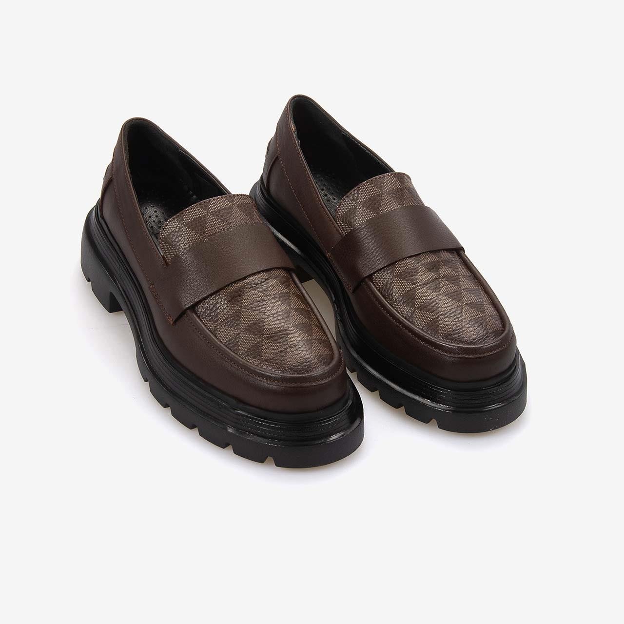 GünlükKemal TancaKemal Tanca Hakiki Deri Kahverengi Günlük Kadın Ayakkabı T804