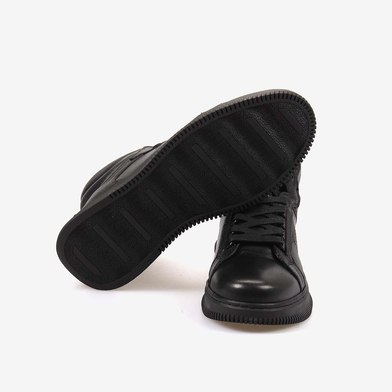 BotKemal TancaKemal Tanca Hakiki Deri Kauçuk Taban Siyah Erkek Günlük Bot 1860