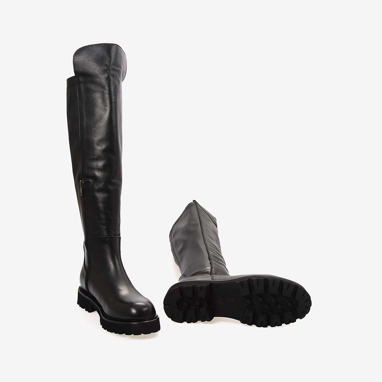 Günlük ÇizmeKemal TancaKemal Tanca Hakiki Deri Siyah Kadın Çizme 7011