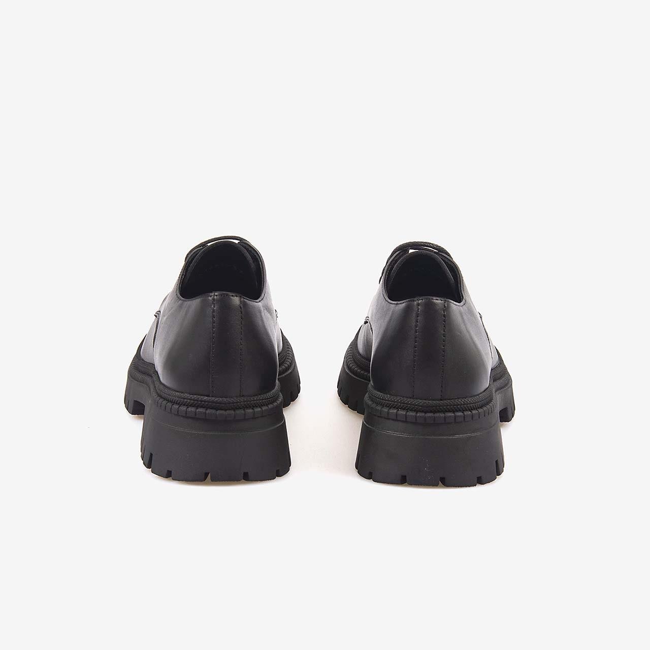 GünlükKemal TancaKemal Tanca Hakiki Deri Siyah Kadın Günlük Bağcıklı Ayakkabı 51465