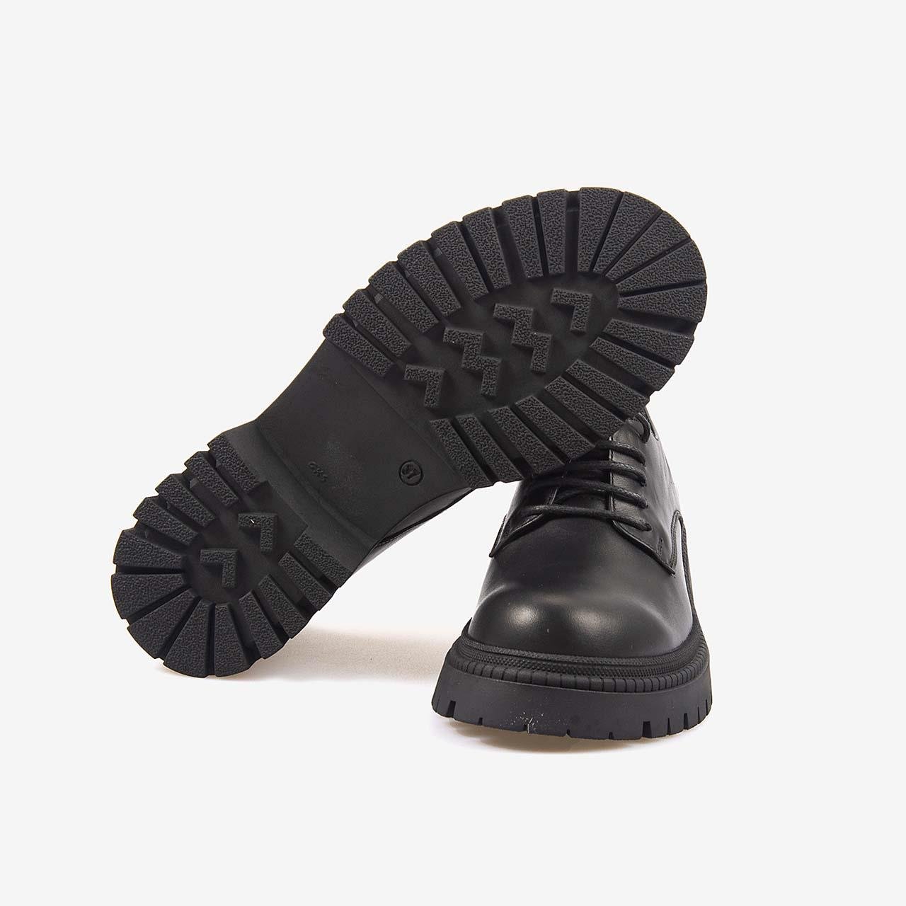 GünlükKemal TancaKemal Tanca Hakiki Deri Siyah Kadın Günlük Bağcıklı Ayakkabı 51465