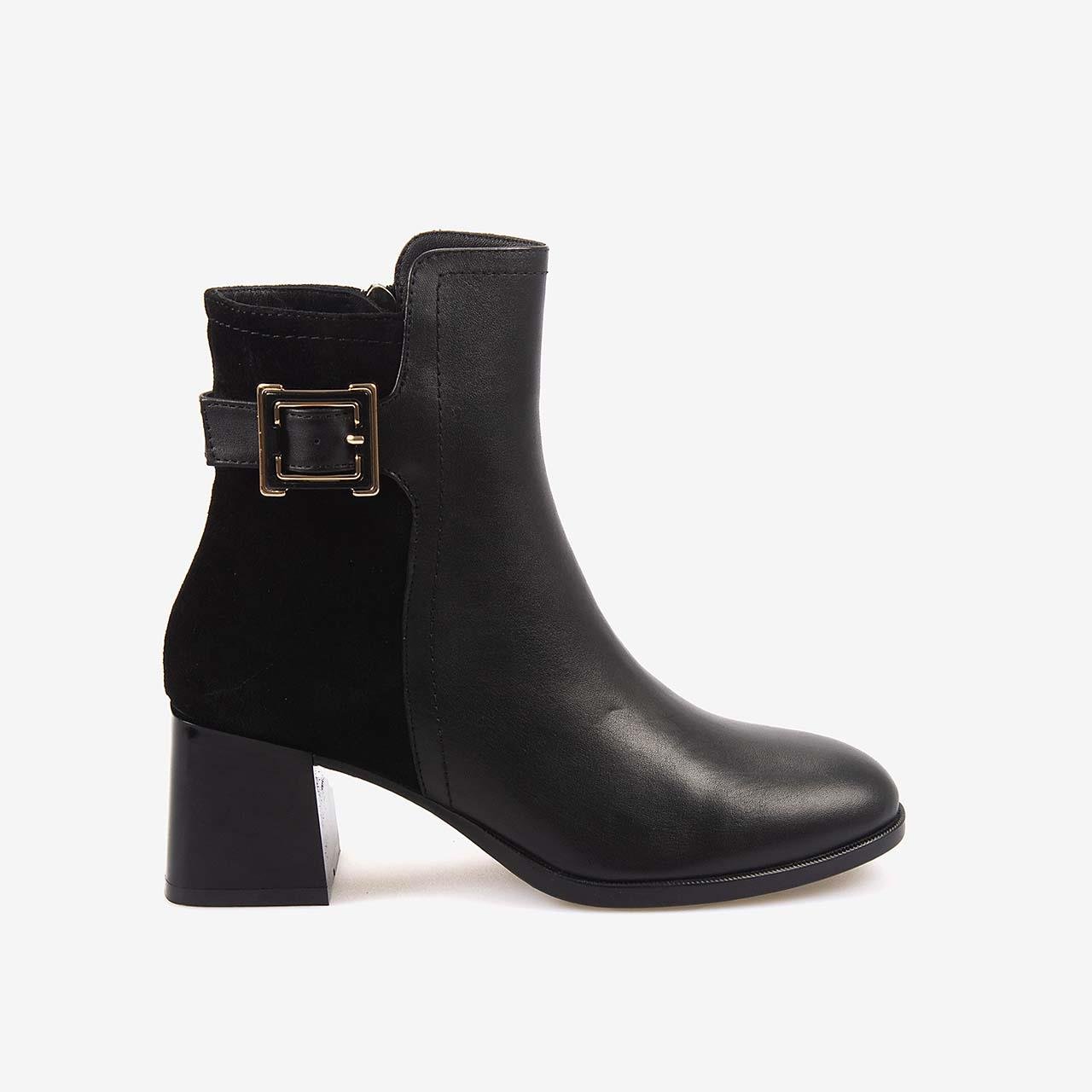 Günlük BotKemal TancaKemal Tanca Hakiki Deri & Süet Kadın Topuklu Bot 24577