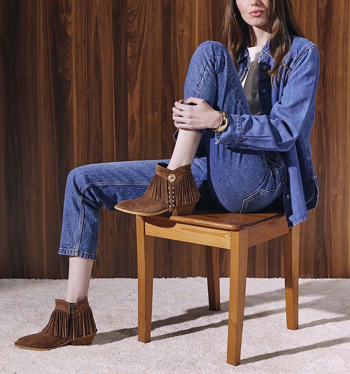 Western BotKemal TancaKemal Tanca Hakiki Deri Süet Kadın Western Bot 26-102760K