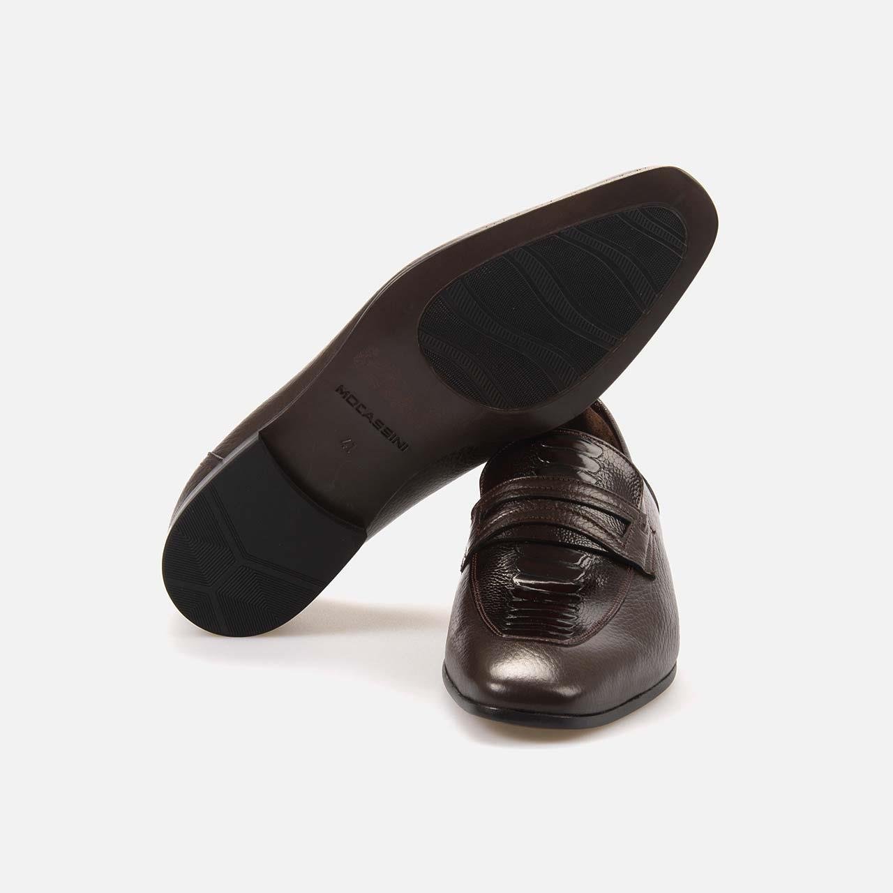 KlasikMocassini GoldMocassini Gold Hakiki Deri Erkek Klasik Ayakkabı 8764