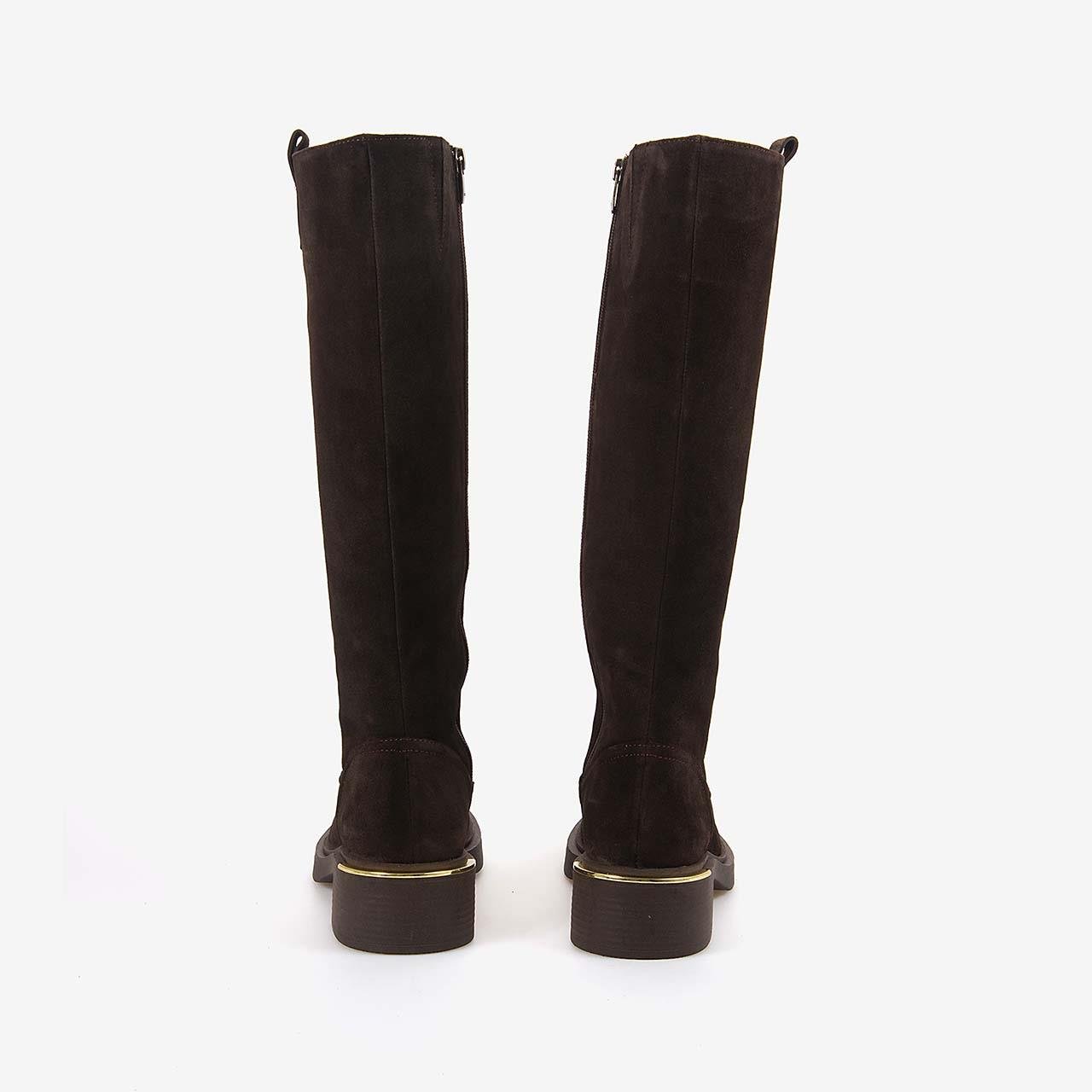 Günlük ÇizmeRougeRouge Hakiki Deri Kadın Kahverengi Süet Çizme 51426