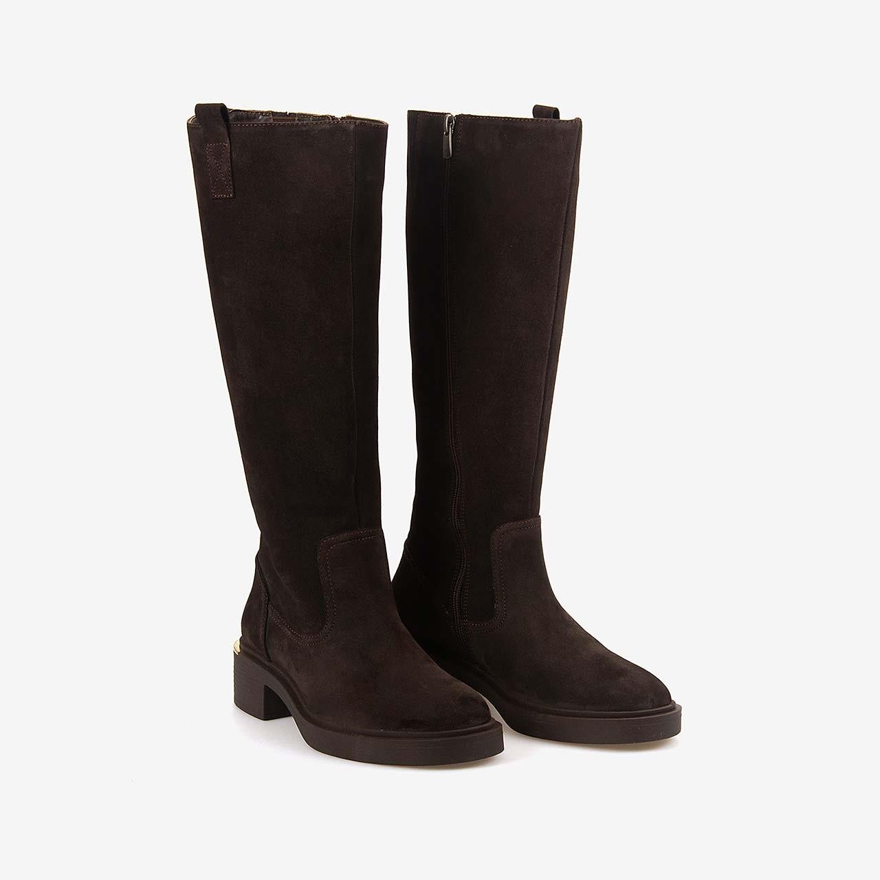 Günlük ÇizmeRougeRouge Hakiki Deri Kadın Kahverengi Süet Çizme 51426