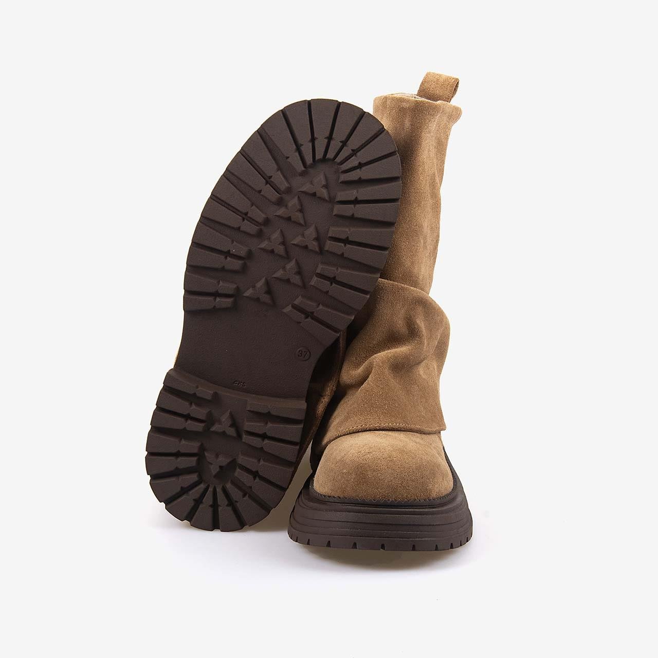 Günlük BotRougeRouge Hakiki Deri Kadın Süet Bot 1020